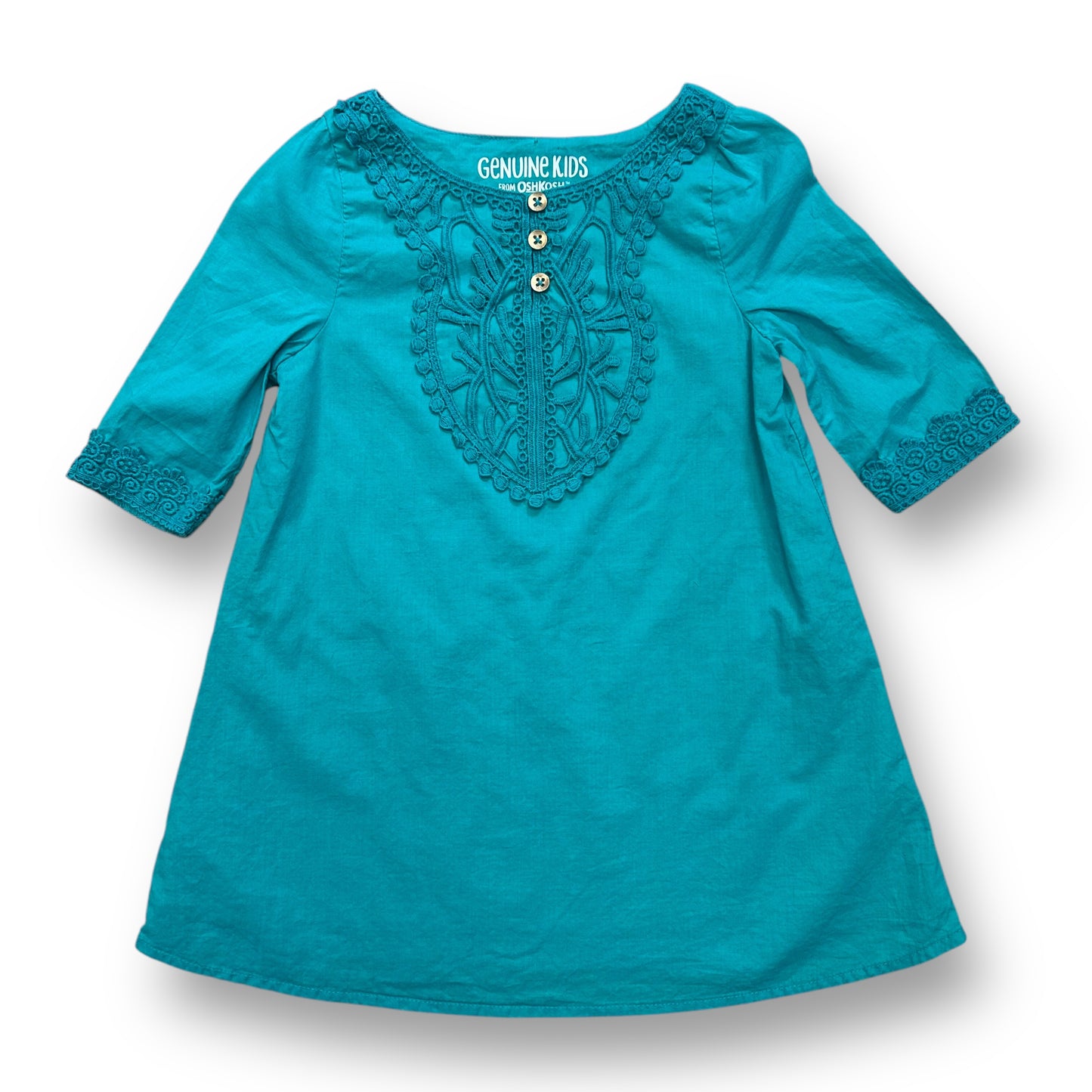 OshKosh Toddler Girl Size 3T Lightweight 100% Cotton Embroidered Tunic Dress