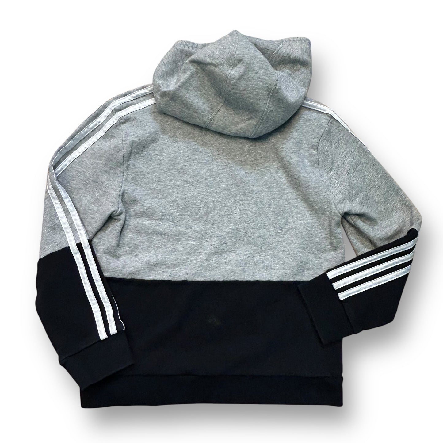 Adidas Youth Size 10/12 Boys Hoodie YMD Light Gray Classic Logo Sweatshirt