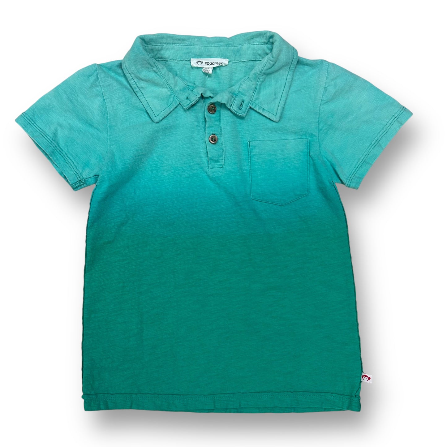 Appaman Boys Polo Shirt Size 7 Green Short Sleeve Collared Top with Pocket
