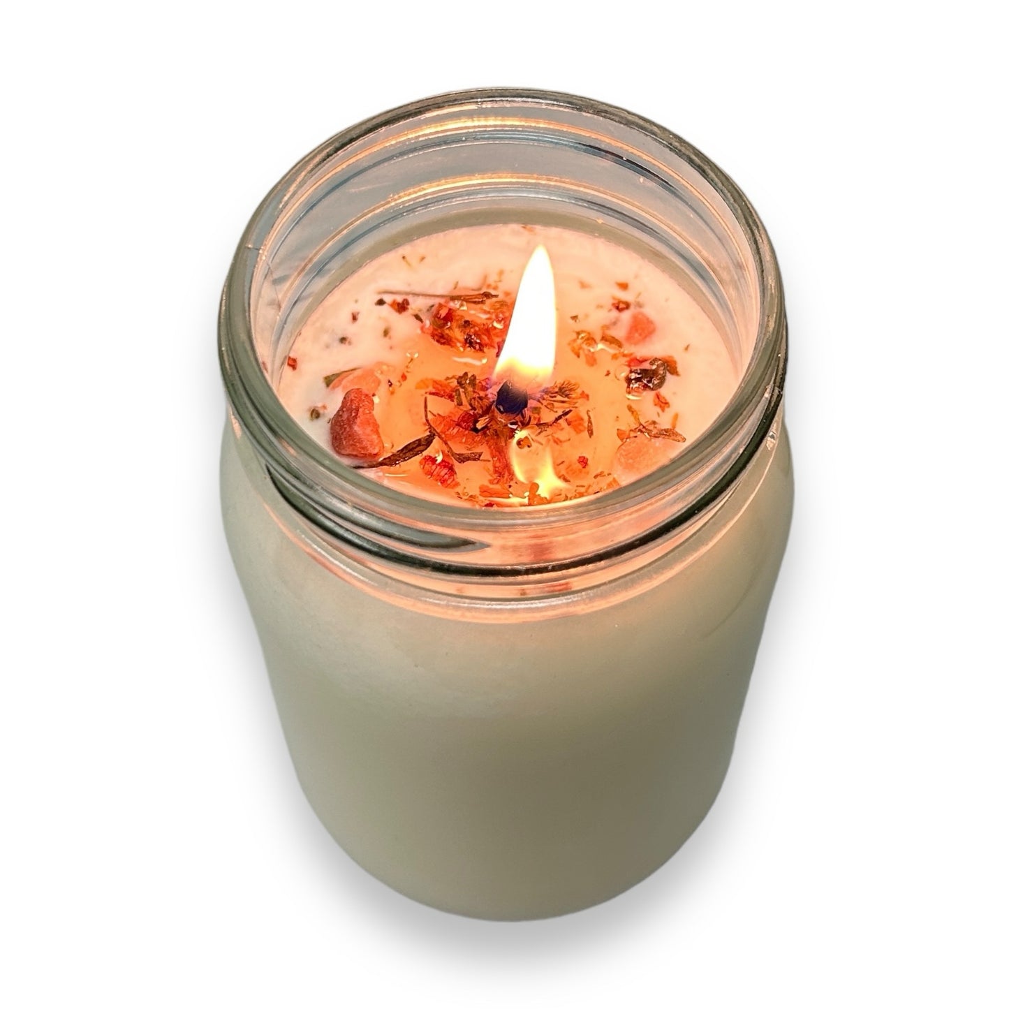 NEW! Natural Soy Wax Candle Large 16 oz Citrus Purify Calming Herbs & Pink Salt
