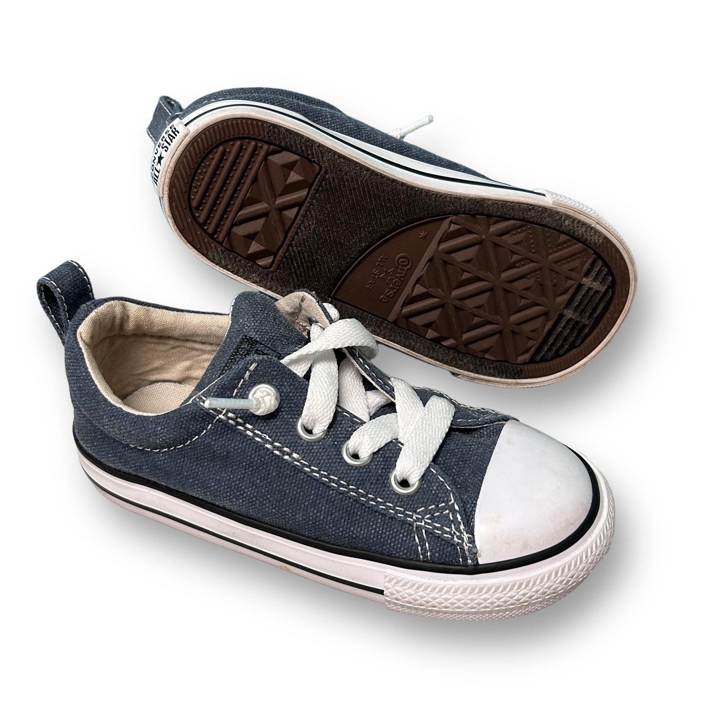 Converse Chuck Taylor All Star Kids Size 10 Blue Denim Slip On Sneakers