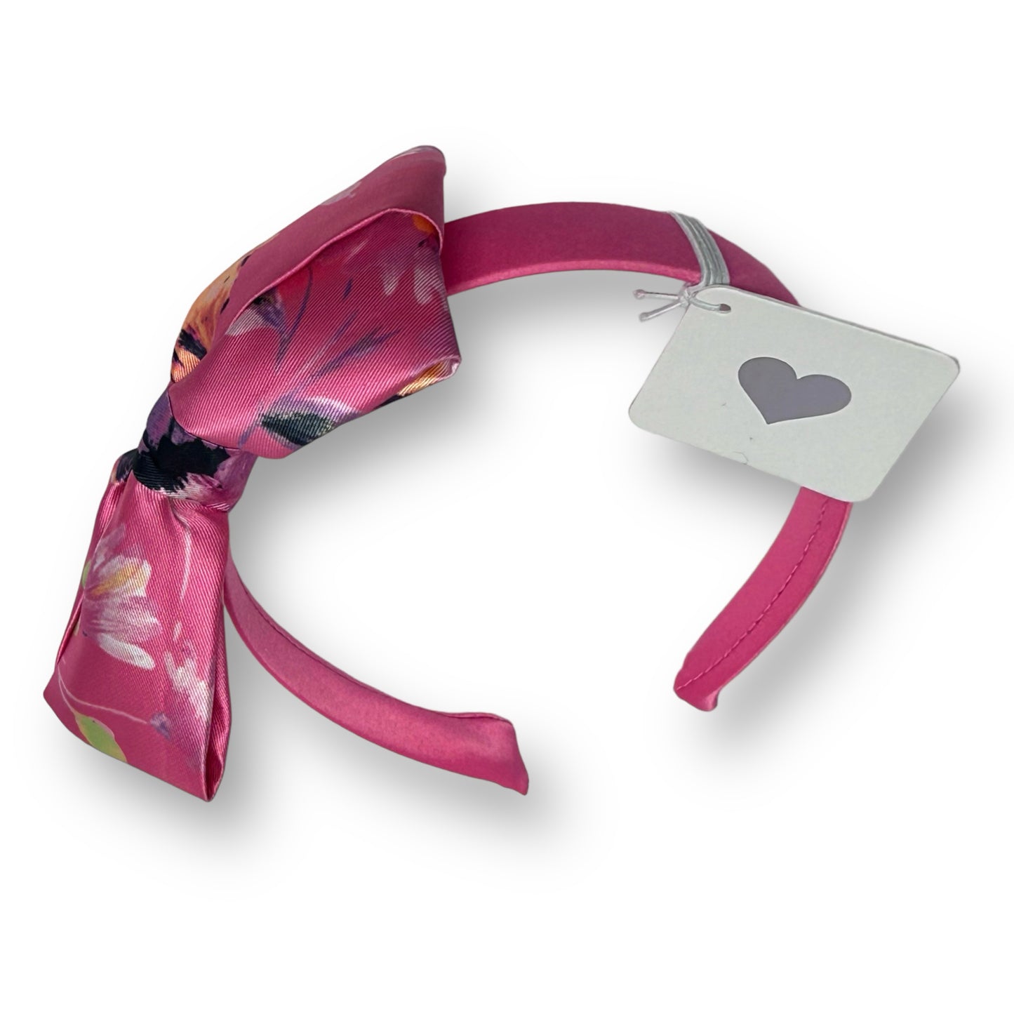 NEW! Girls Children's Place Silky Pink Headband with Floral Print Bow