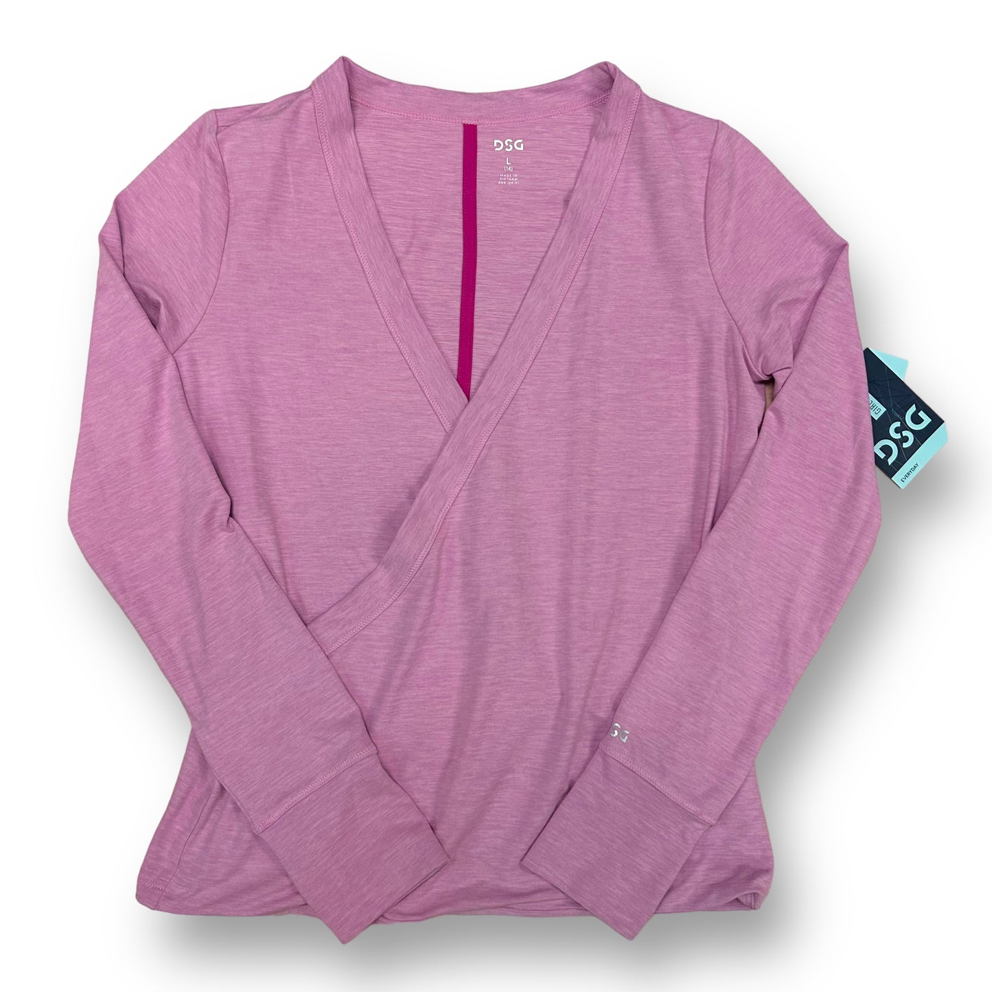 NEW! Girls Size 14 Youth Activewear Top V-Neck Long Sleeve Shirt