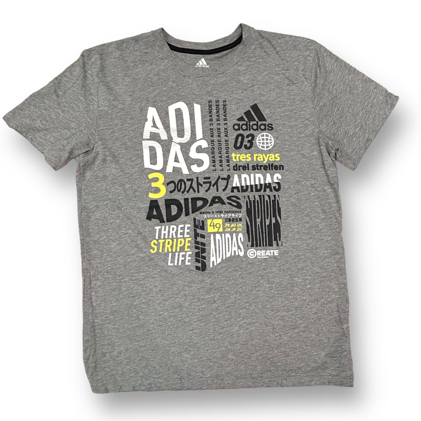 Adidas Youth Boy Size 18/20 Athletic Gray Short Sleeve Tee Shirt