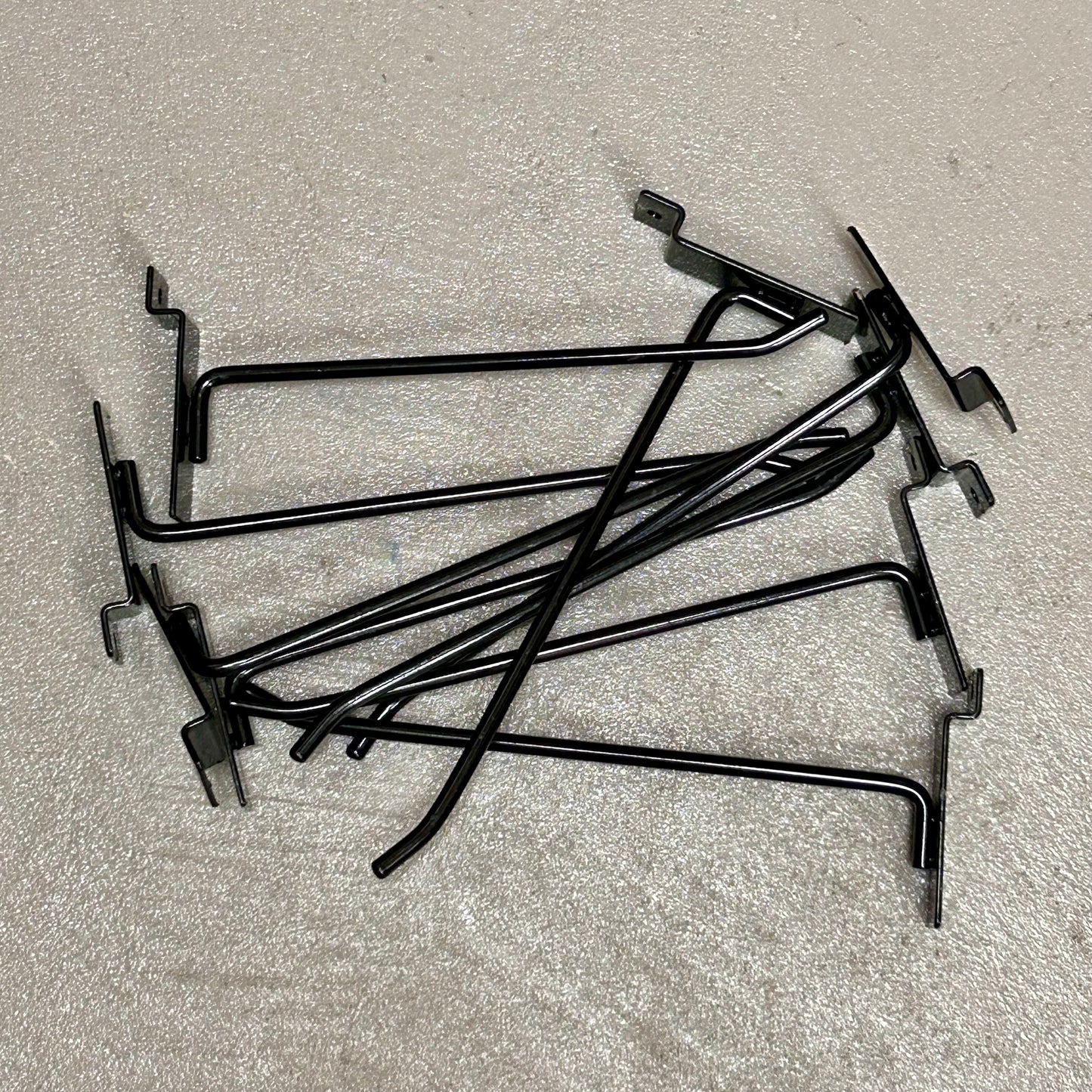 100-Pack Box Black Slatwall Hooks 10in and 12in Retail Display Metal Hangers