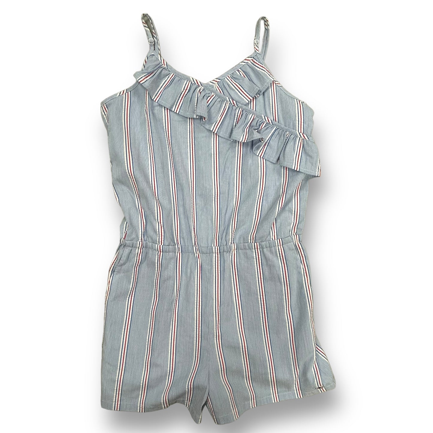 Vineyard Vines Youth Girls Size 14 Cotton Blend Smocked Romper with Pockets
