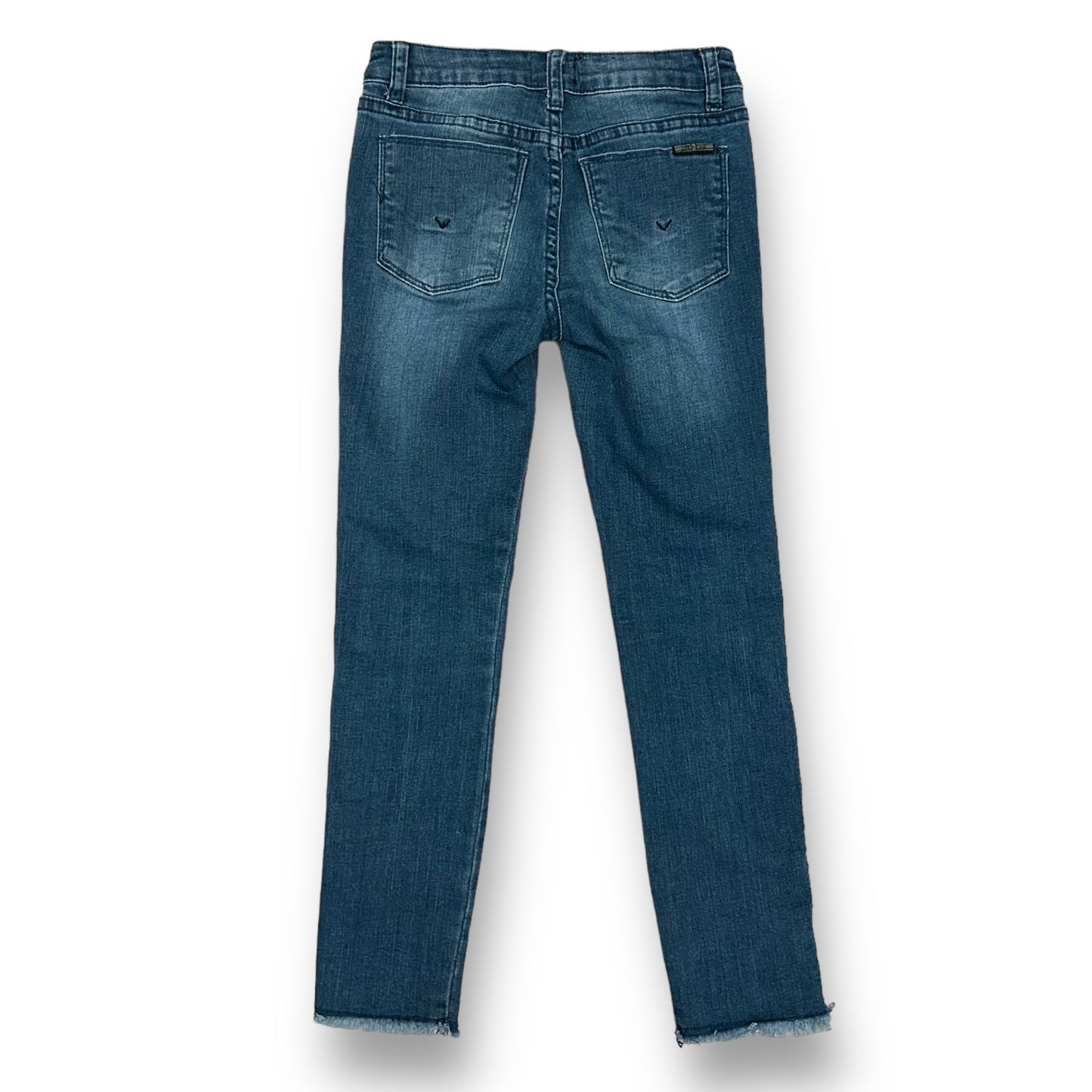 Hudson Size 12 Youth Girls Skinny Jeans Fray Hem Distressed Denim