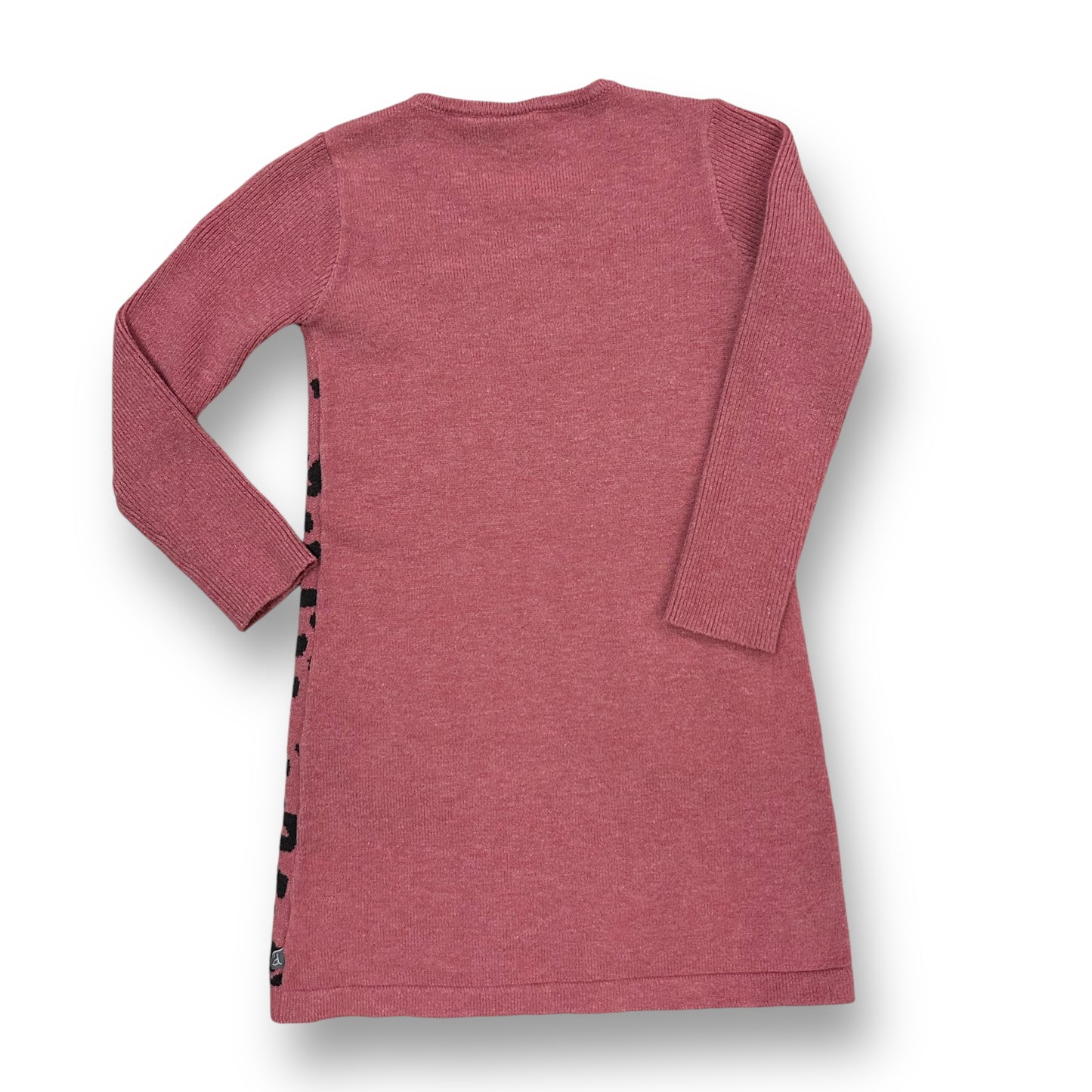 Deux Par Deux 110 Girls Size 5 Pink Leopard Boutique Sweater Dress with Pockets