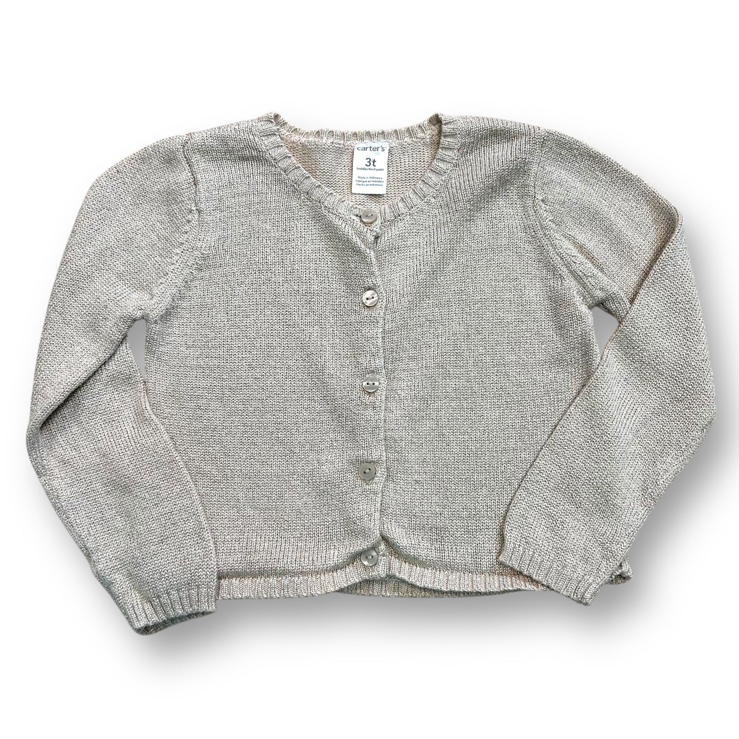 Carter's Girls Size 3T Sweater Shimmery Gold Dressy Cardigan