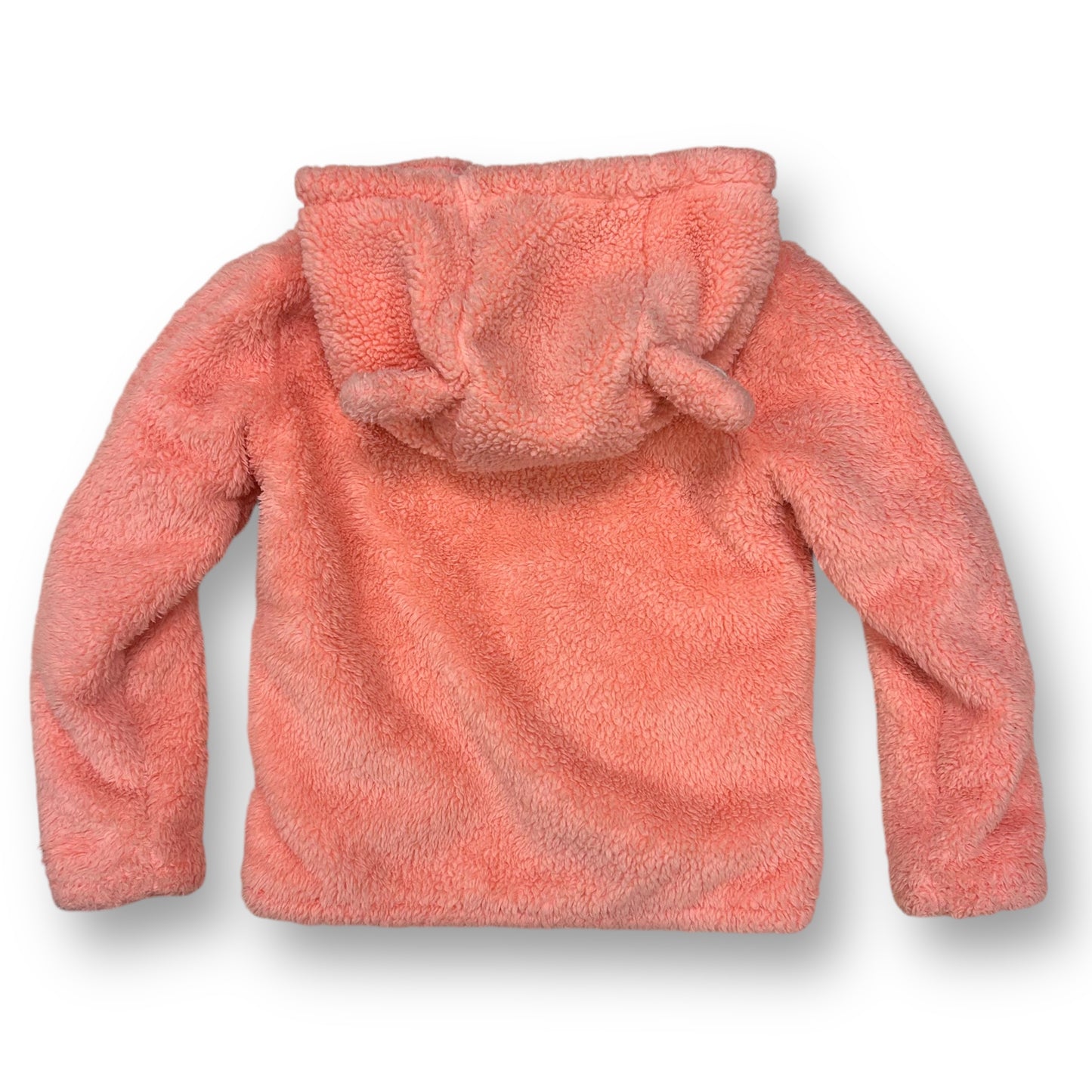 Girls Size 6 Pink Faux Fur Lightweight Zippered Jacket with Kitty Pockets & Hood