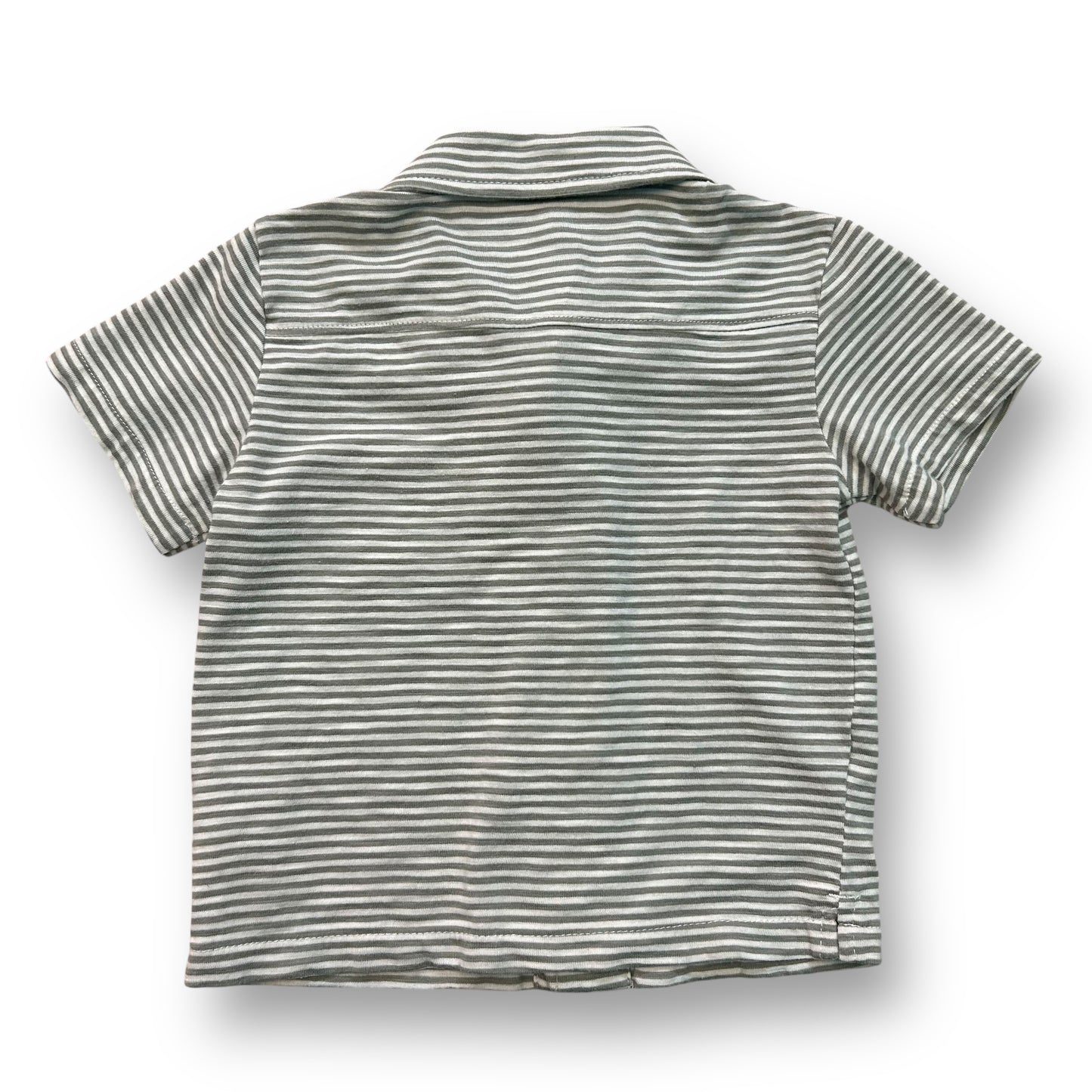 Easy Peasy Boys 18 Months Sage Green Cotton Button Up Short Sleeve Shirt