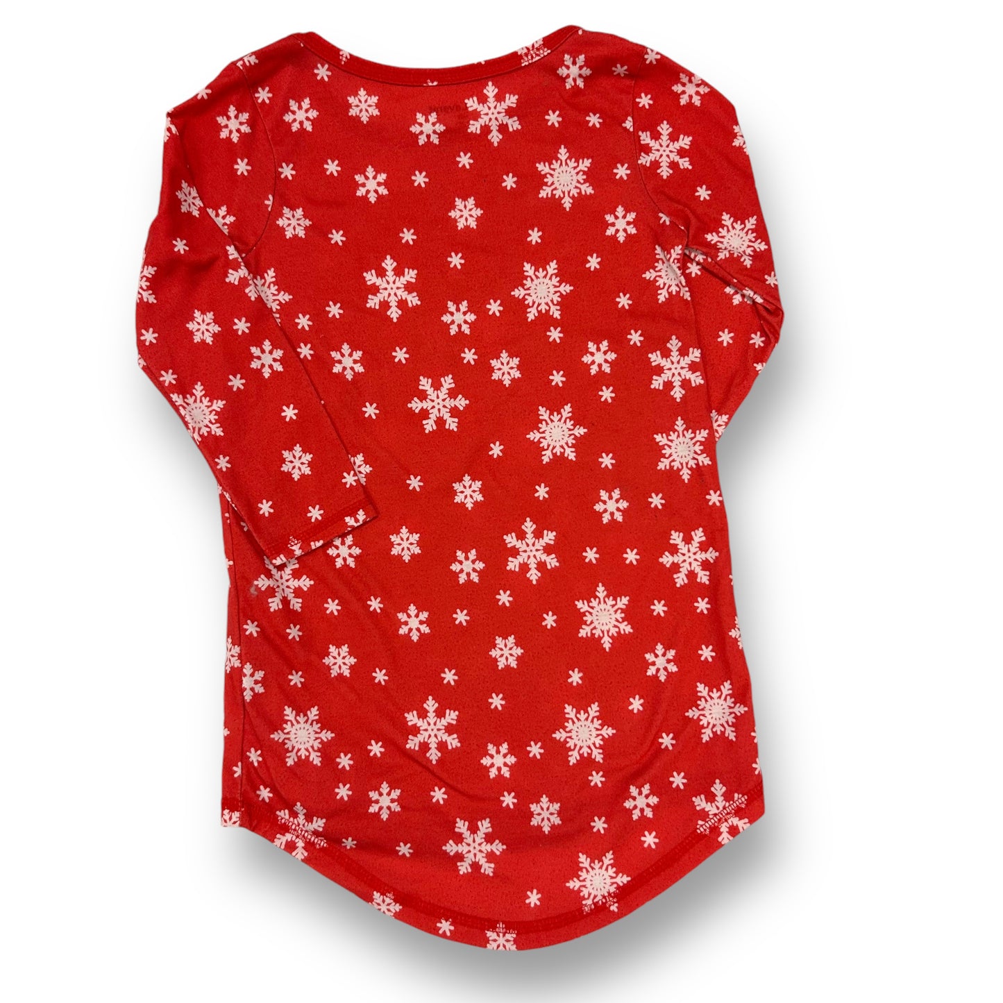 Leveret Girls Size 4 Long Sleeve Pajamas Red Snowflake Print Nightgown