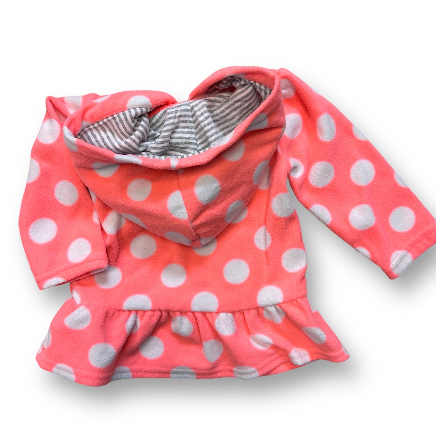 Carter's Girls Size 12 Months Sweatshirt Pink Polka Dot Fleece Pullover Hoodie