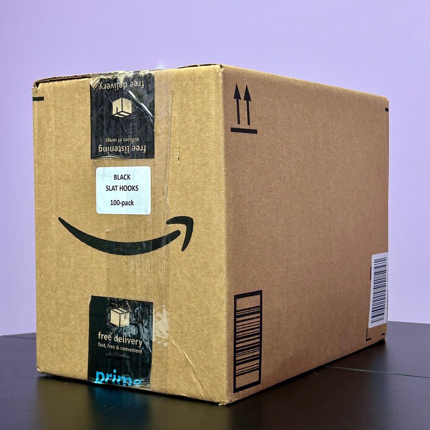 100-Pack Box Black Slatwall Hooks 10in and 12in Retail Display Metal Hangers