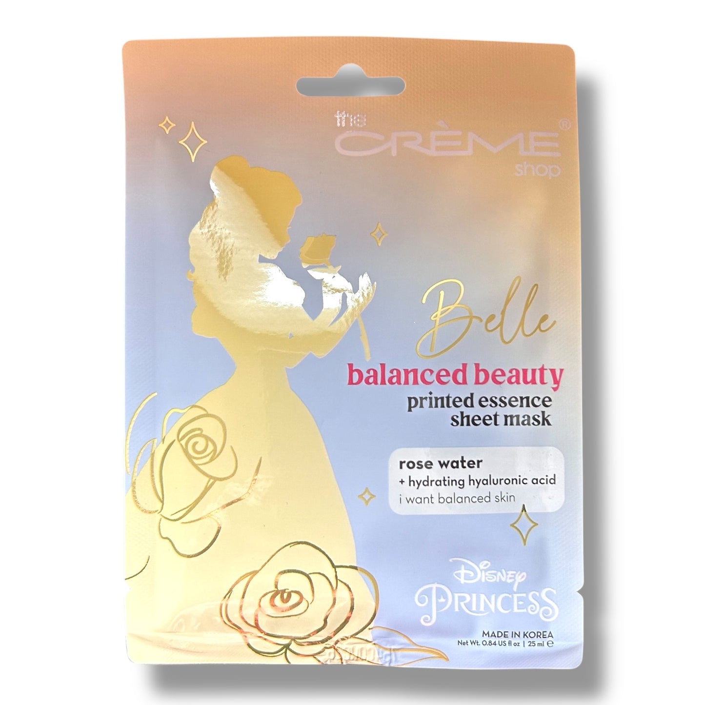 Disney Princess Belle Hydrating Facial Sheet Mask Girls Skincare