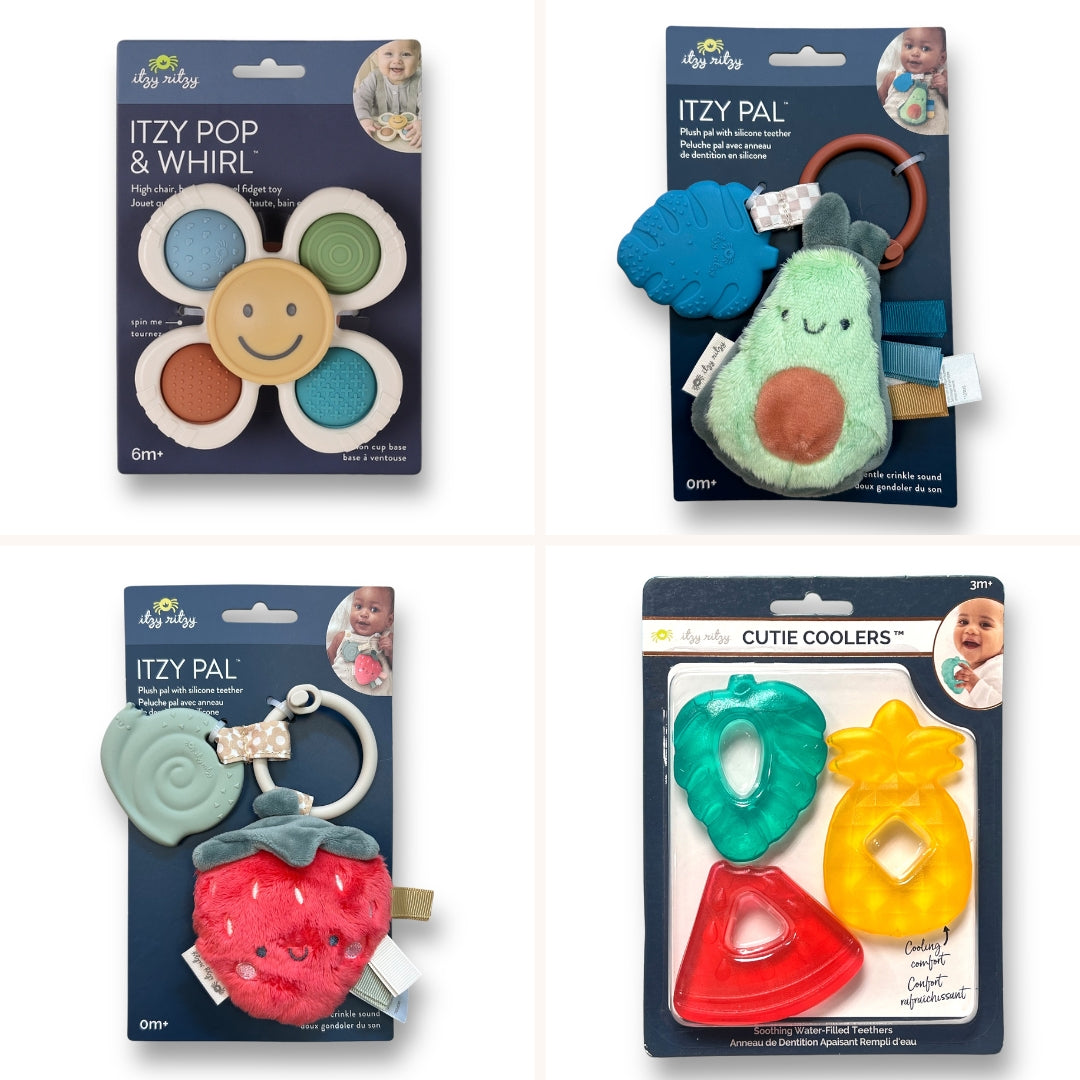 NEW! Itzy Ritzy Collection of 4 Baby Teethers and Sensory Toys