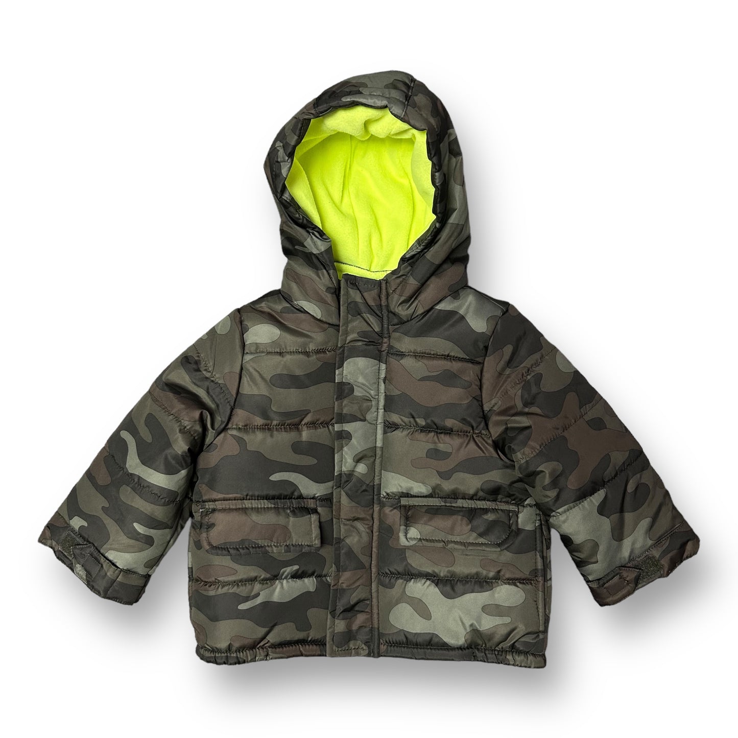 Carter's Size 18 Months Boys Snowsuit Camo Puffer Coat and Snow Bibs Set