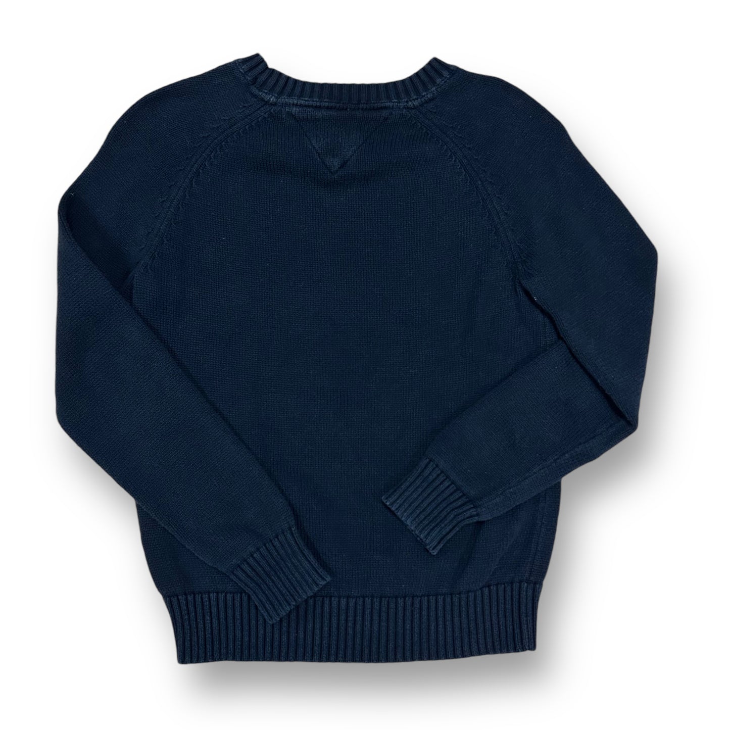 Tommy Hilfiger Boys Sweater Size 8/10 Navy Crewneck Knit Pullover with Logo