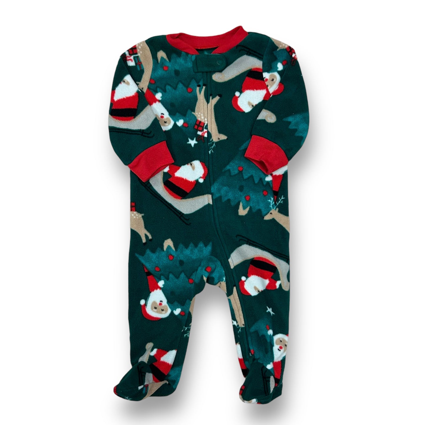 Carter's Baby Boy Size 6 Months Santa Christmas Fleece Footie Pajamas