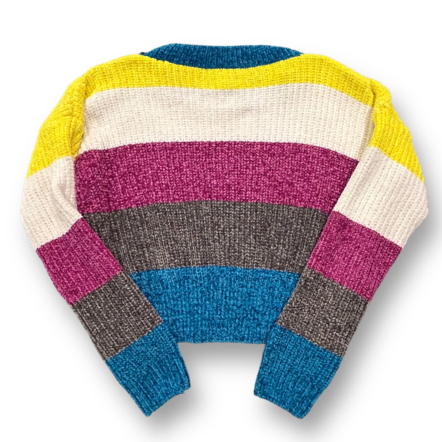 Youth Girls Size 14/16 Striped Chenille Soft Cropped Sweater