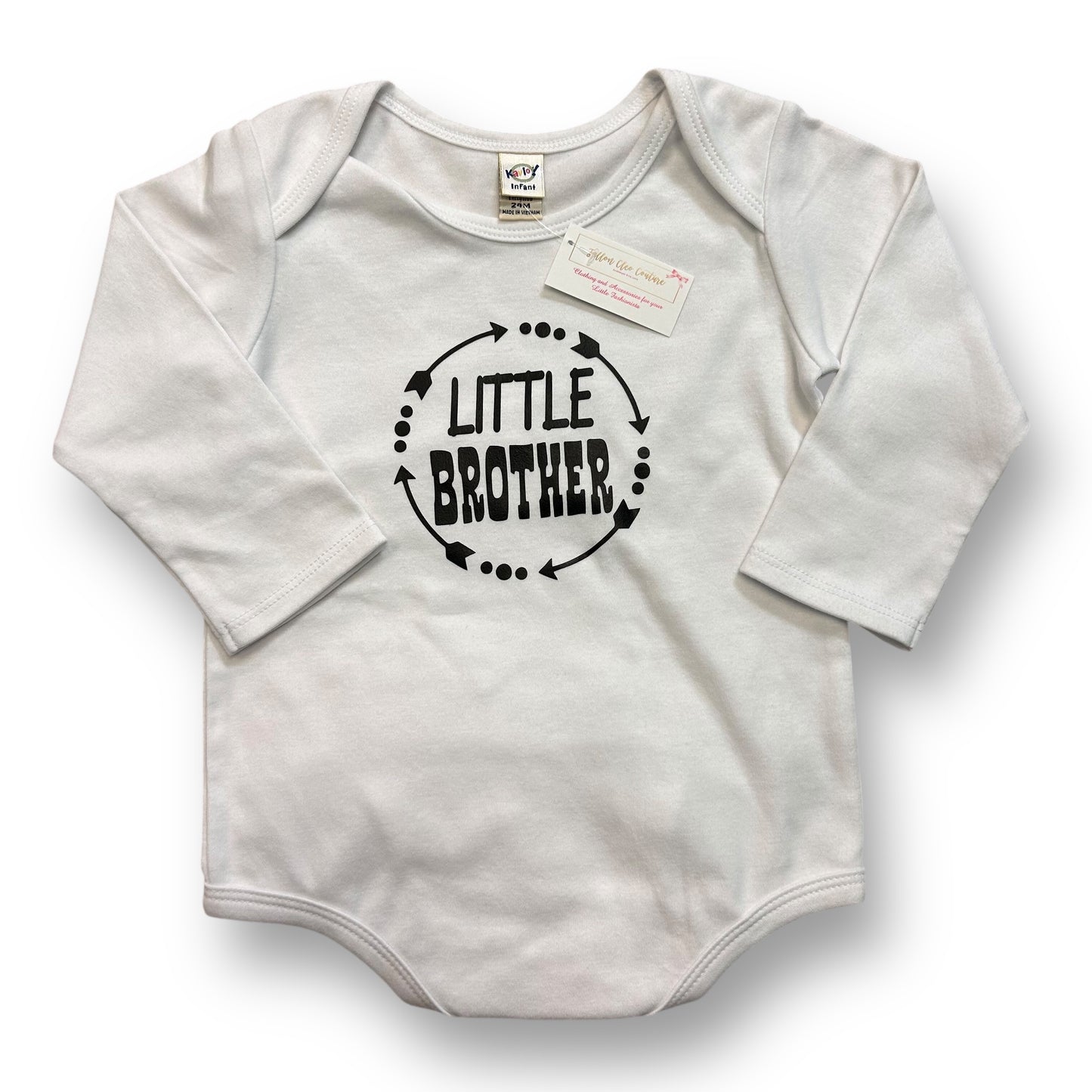 NEW! Toddler Boys Size 24 Months Little Brother Shirt Long Sleeve Bodysuit