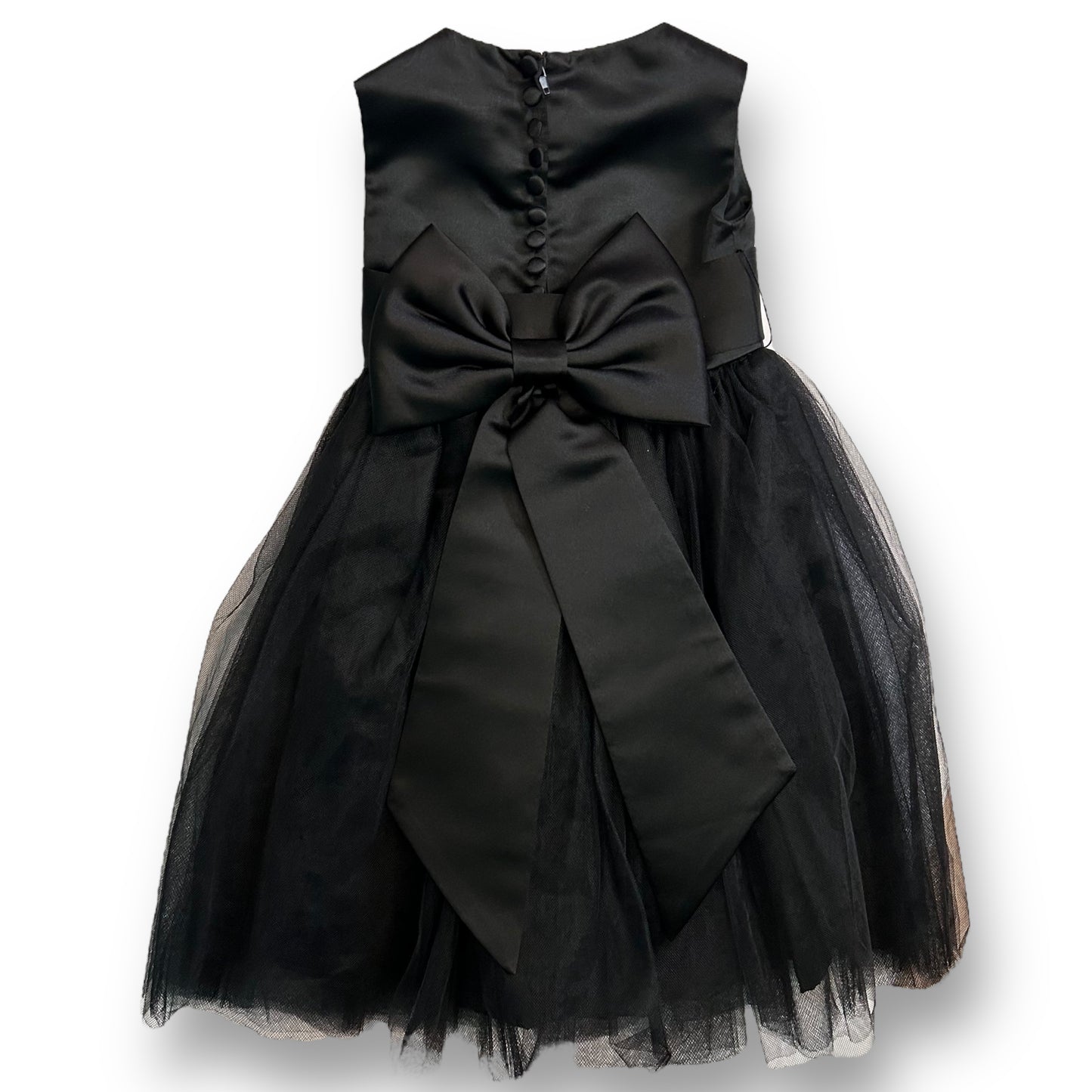 Toddler Girl Size 2 Black Formal Dress Sleeveless Gown with Tulle and Ribbon