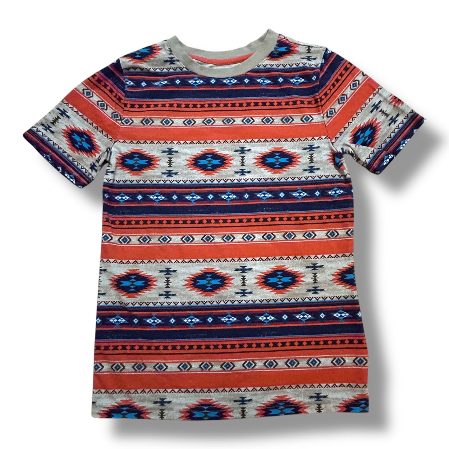 Ruff Hewn Youth Boy Size 10/12 YMD Aztec Print Short Sleeve Shirt
