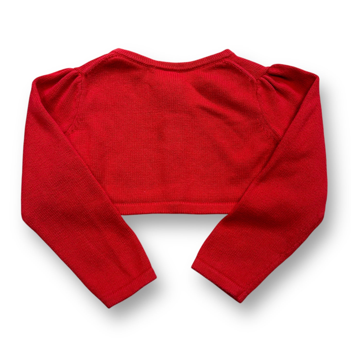 Janie and Jack Girls Red Sweater Size 2T Cropped Cardigan with Heart Buttons
