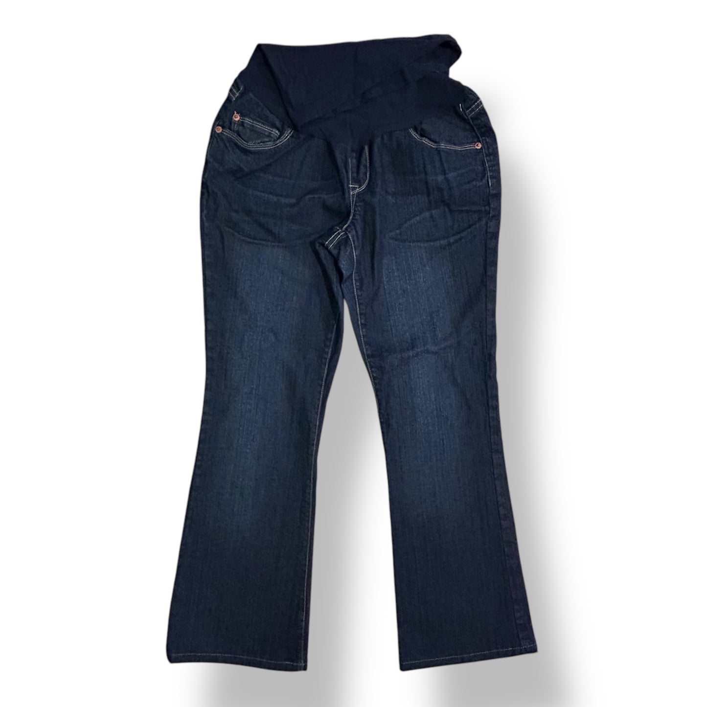 Indigo Blue Size M Dark Blue Denim Bootcut Maternity Jeans