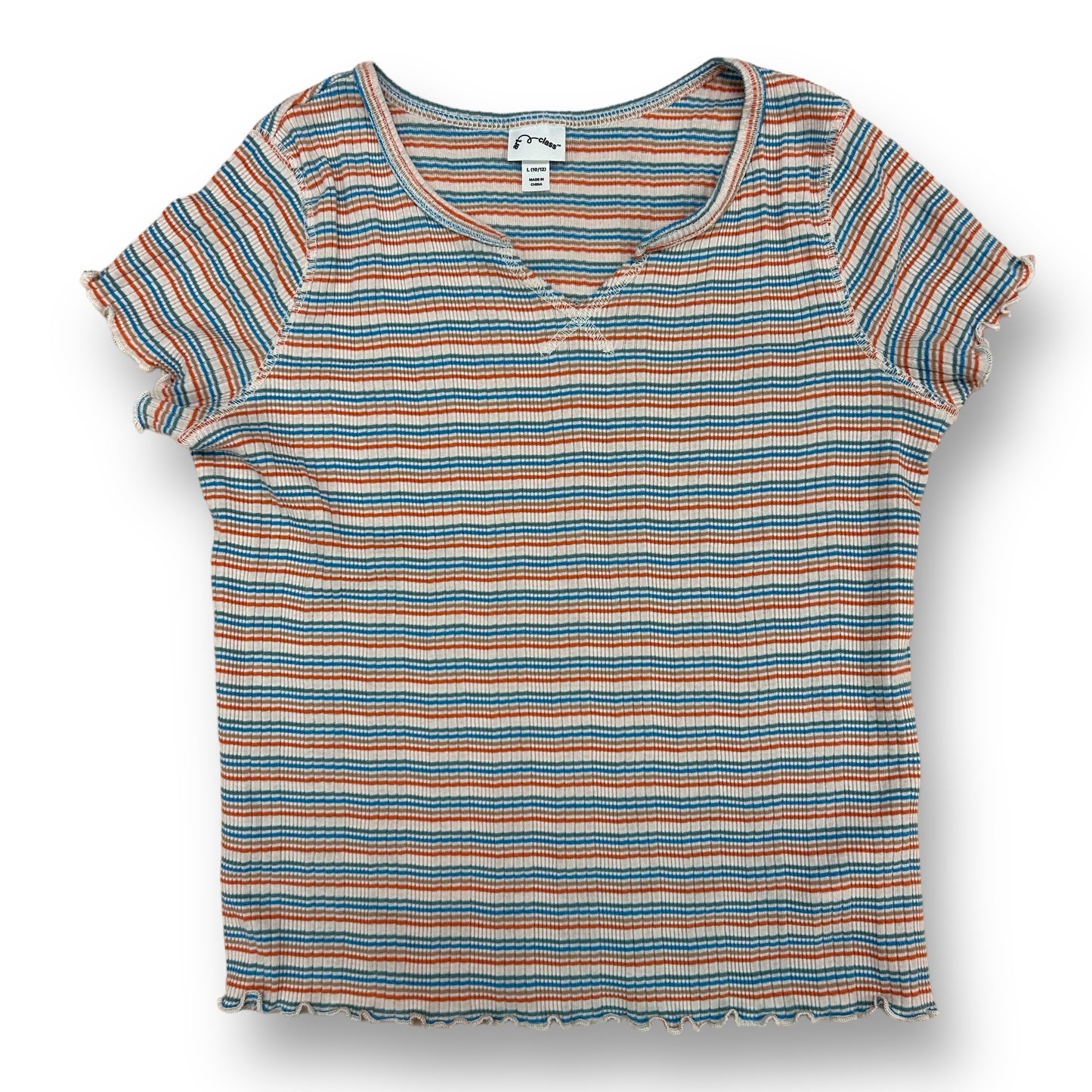Girls Size 10/12 Youth Art Class 4-Pack Collection of Ribbed Short Sleeve Tops