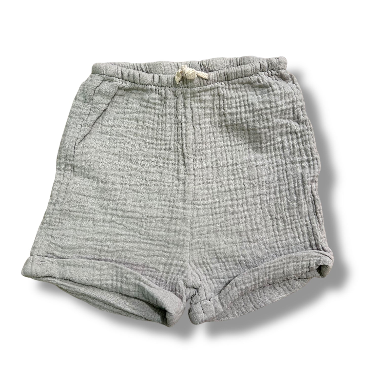 Boys H&M Size 3T Light Sage Green Organic Cotton Pull-On Shorts