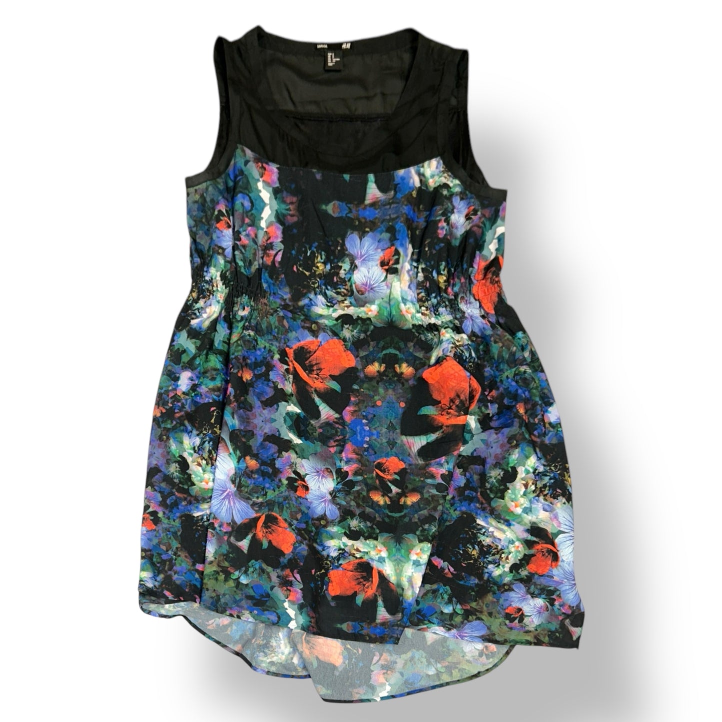 H&M Size S Black Floral Print Sleeveless Flowy Maternity Dress