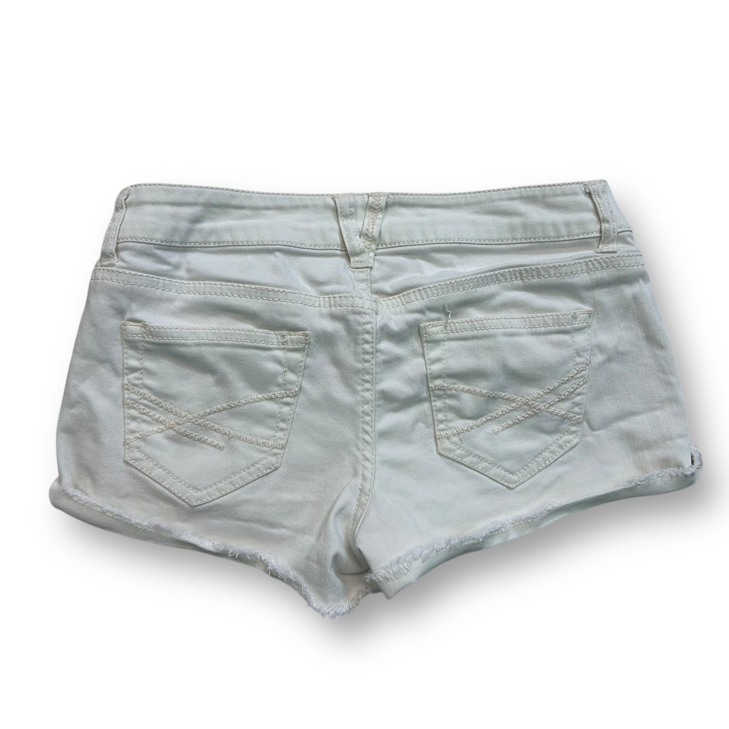 Women's Size 0 Jean Shorts White Denim Mid-Rise Cutoffs