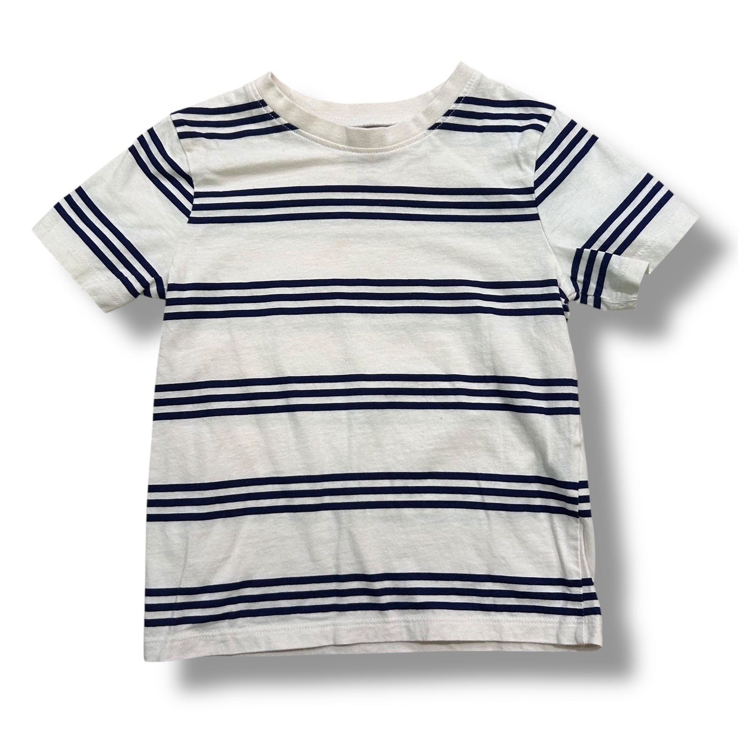 H&M Boys Size 3/4T Striped 100% Cotton Comfy Short Sleeve Tee