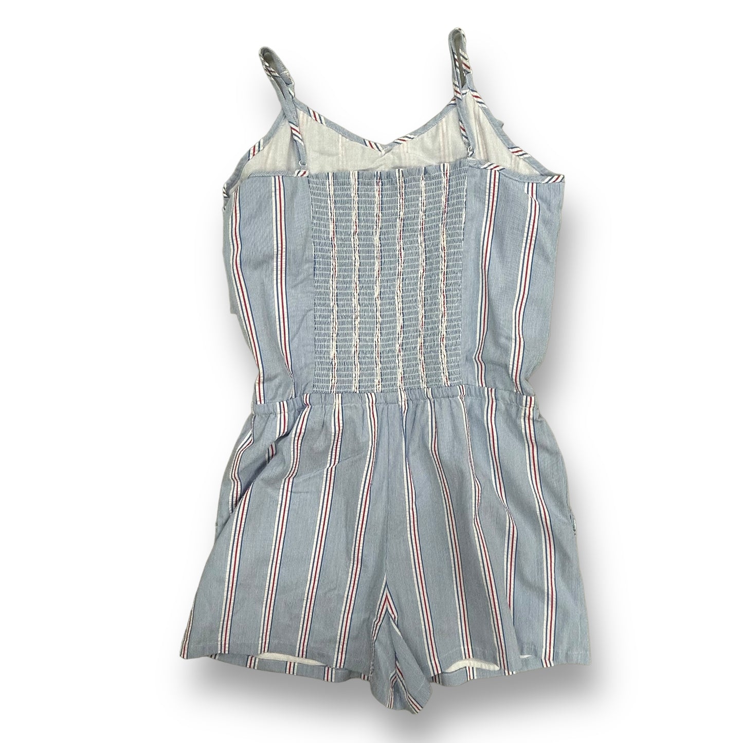 Vineyard Vines Youth Girls Size 14 Cotton Blend Smocked Romper with Pockets