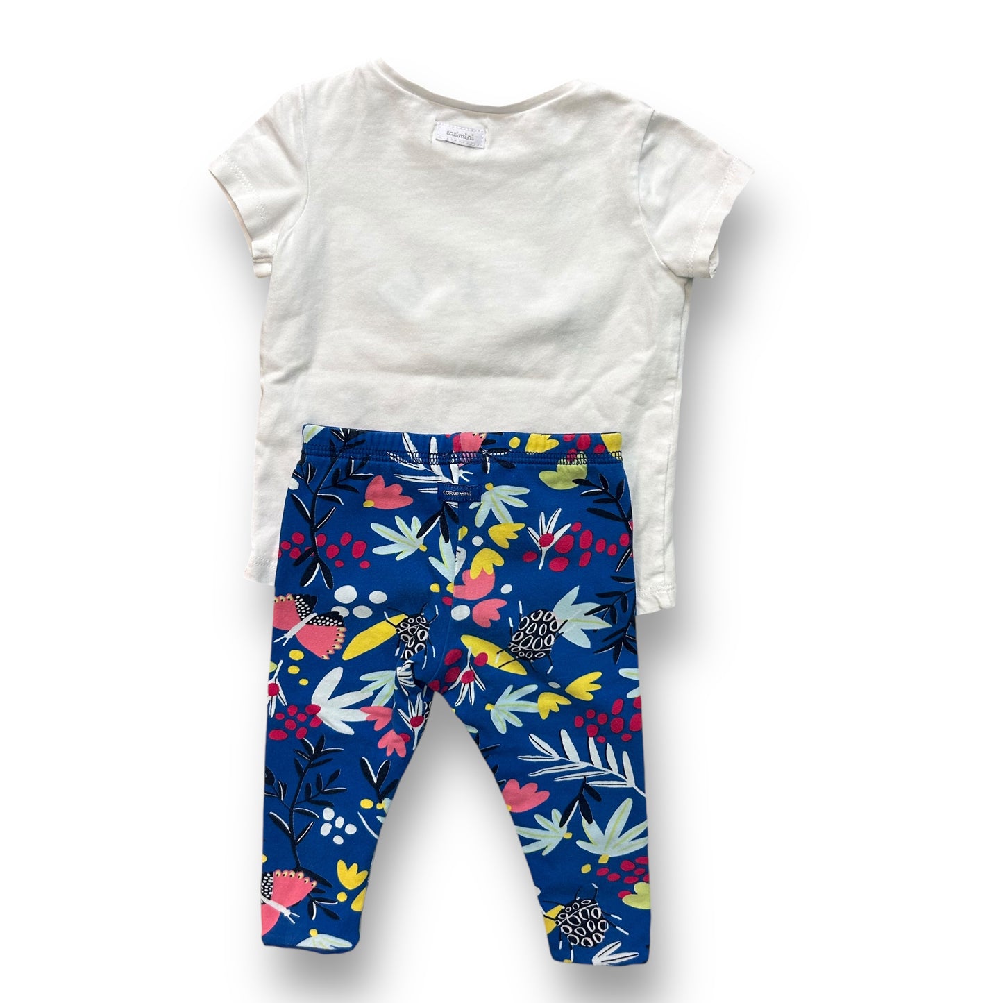 Catimini Girls Boutique Outfit Size 12 Months Butterfly Short Sleeve Pants Set
