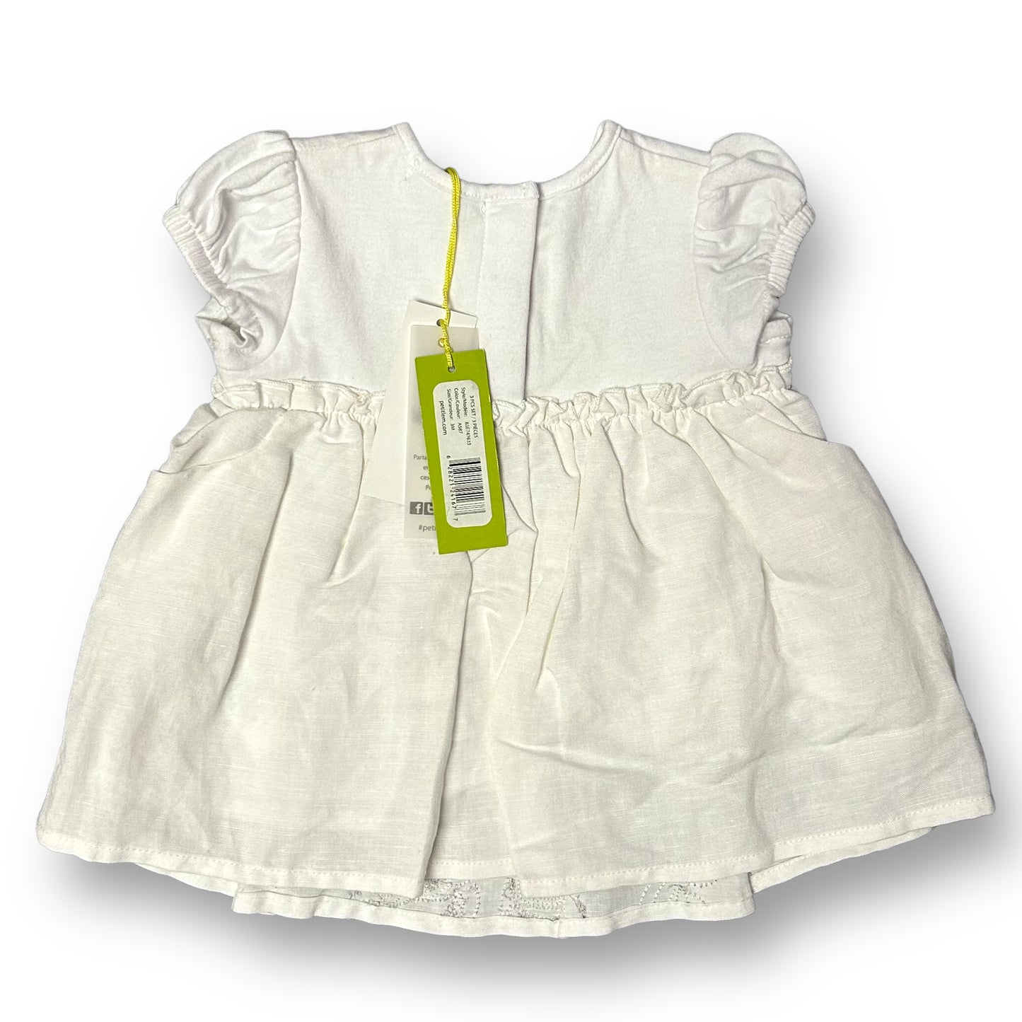 NEW! Petit Lem Baby Girl 3 Months Ivory Embroidered Boutique Christening Dress