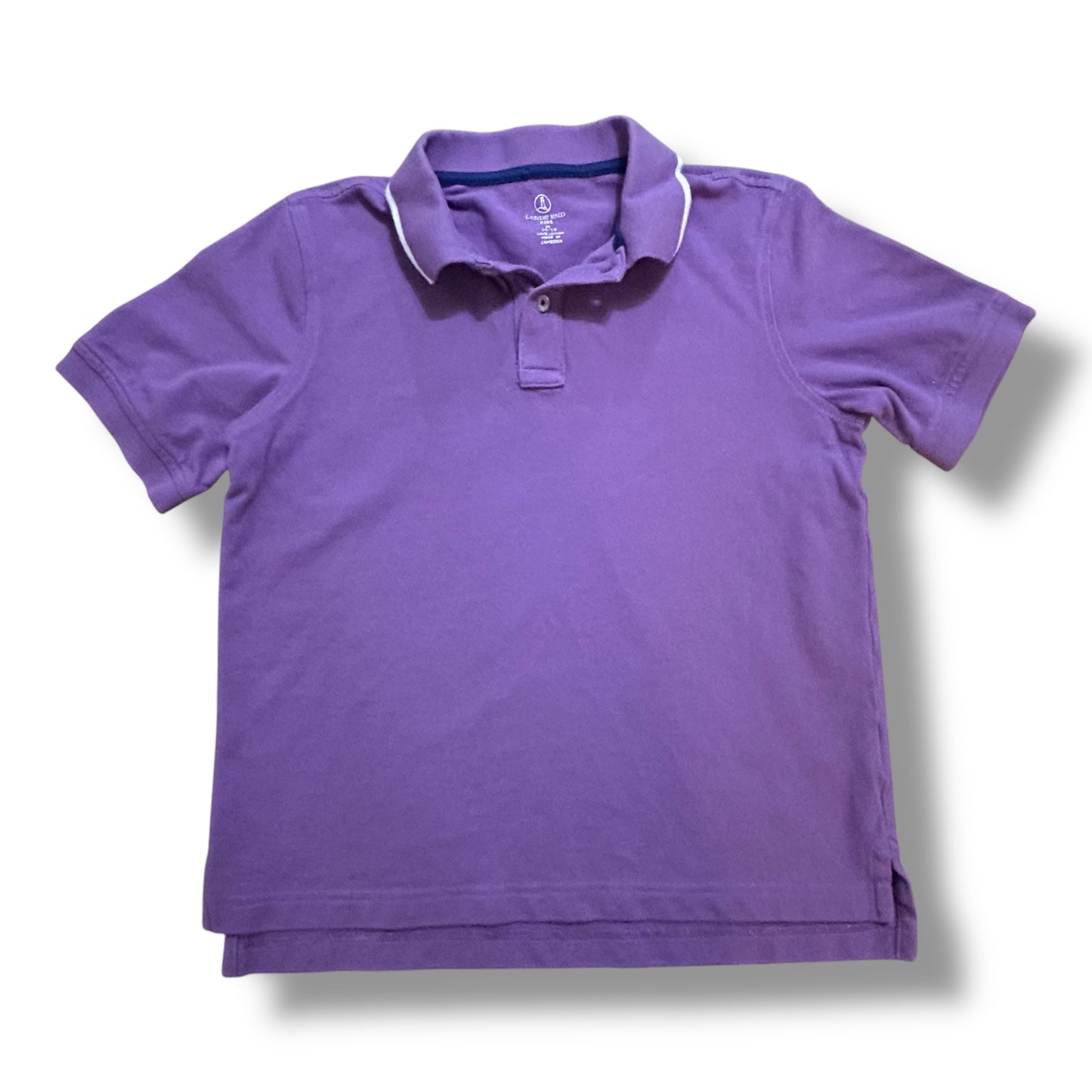 Boys Lands End Kids Size 10/12 YMD Short Sleeve Polo Shirt