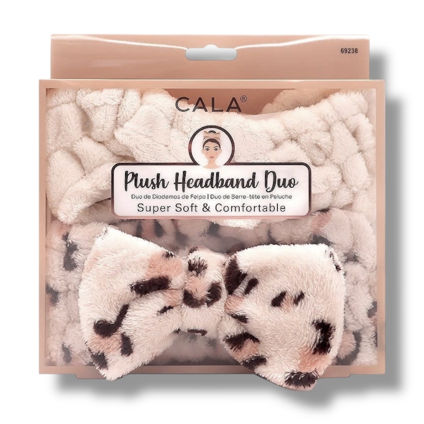 CALA Bath/Shower, Pampering, Skincare Routine Super Soft Plush Headband Duo