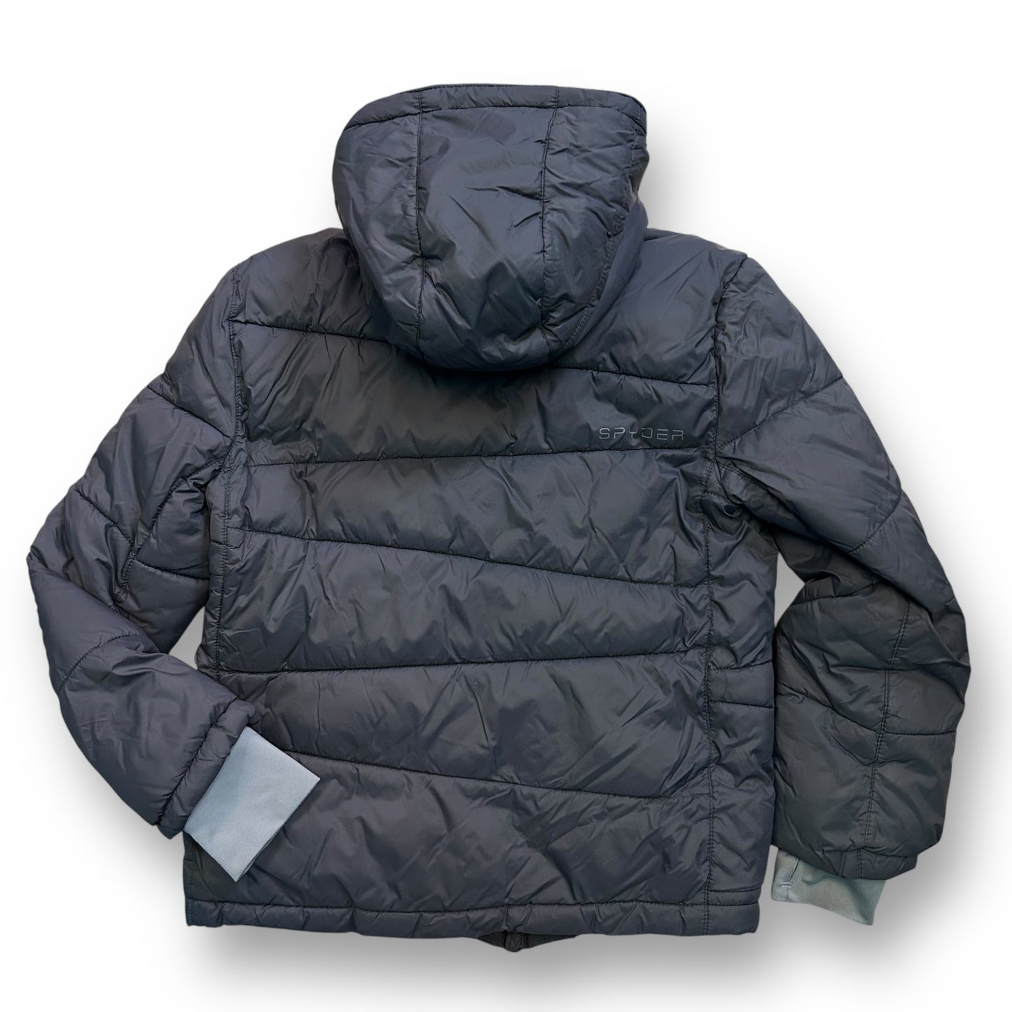 Spyder Puffer Jacket Youth Boys Size 10/12 YMD Gray Winter Coat