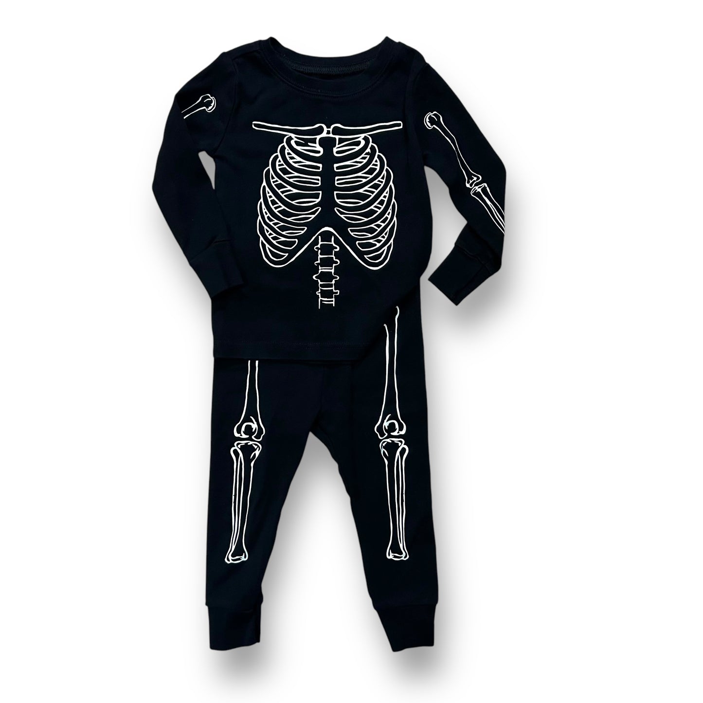 Old Navy Boys Size 18-24 Months 2-Pc Sleepwear Skeleton Halloween Pajamas