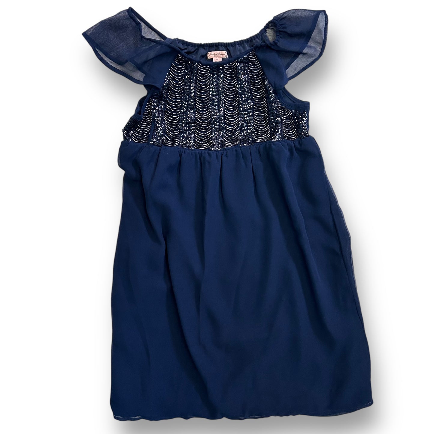 NEW! Girls Ruby & Bloom Size 10 Youth Embellished Flutter Sleeve Dress