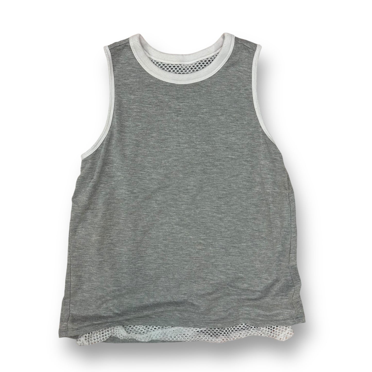 Girls Size 7/8 Activewear Gray Mesh Lined Sleeveless Athletic Tank Top