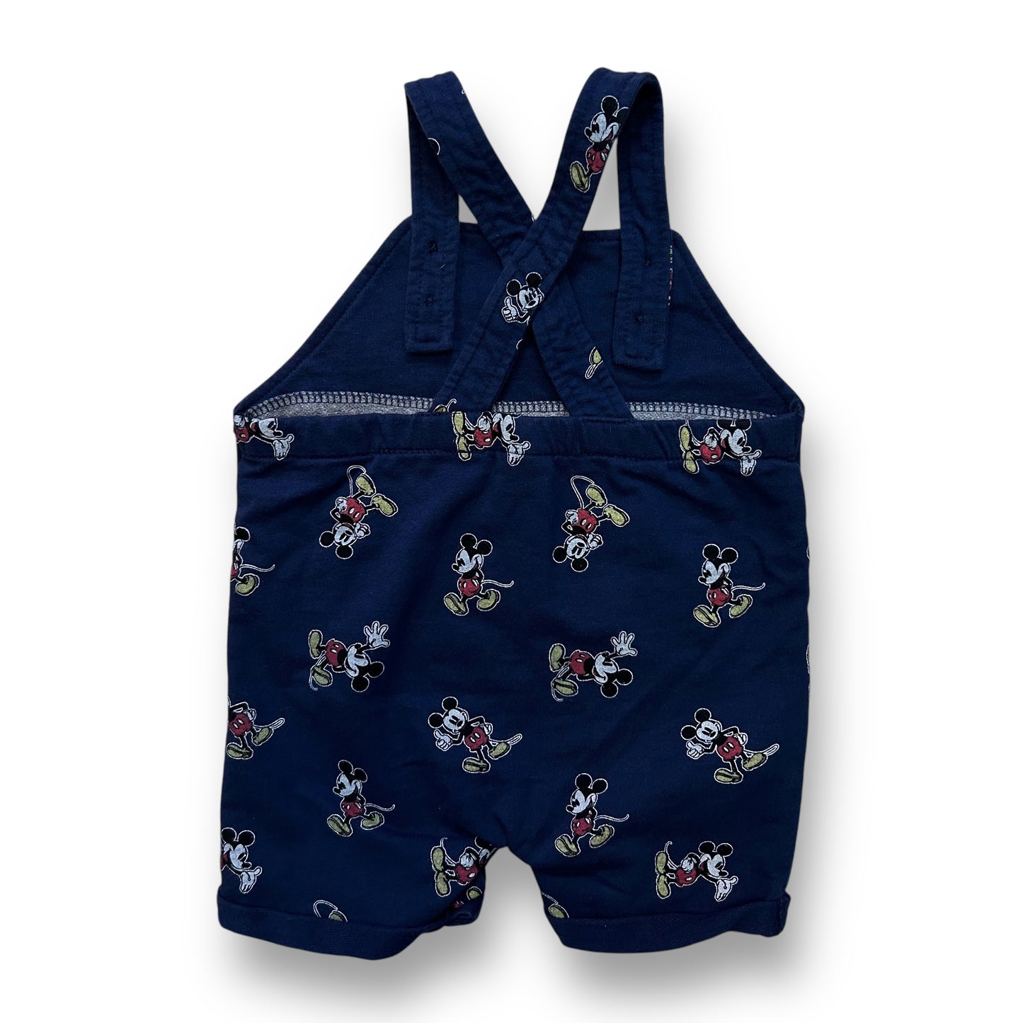 Disney Toddler Boy Size 18 Months Romper Navy Mickey Snap Bottom Shortalls