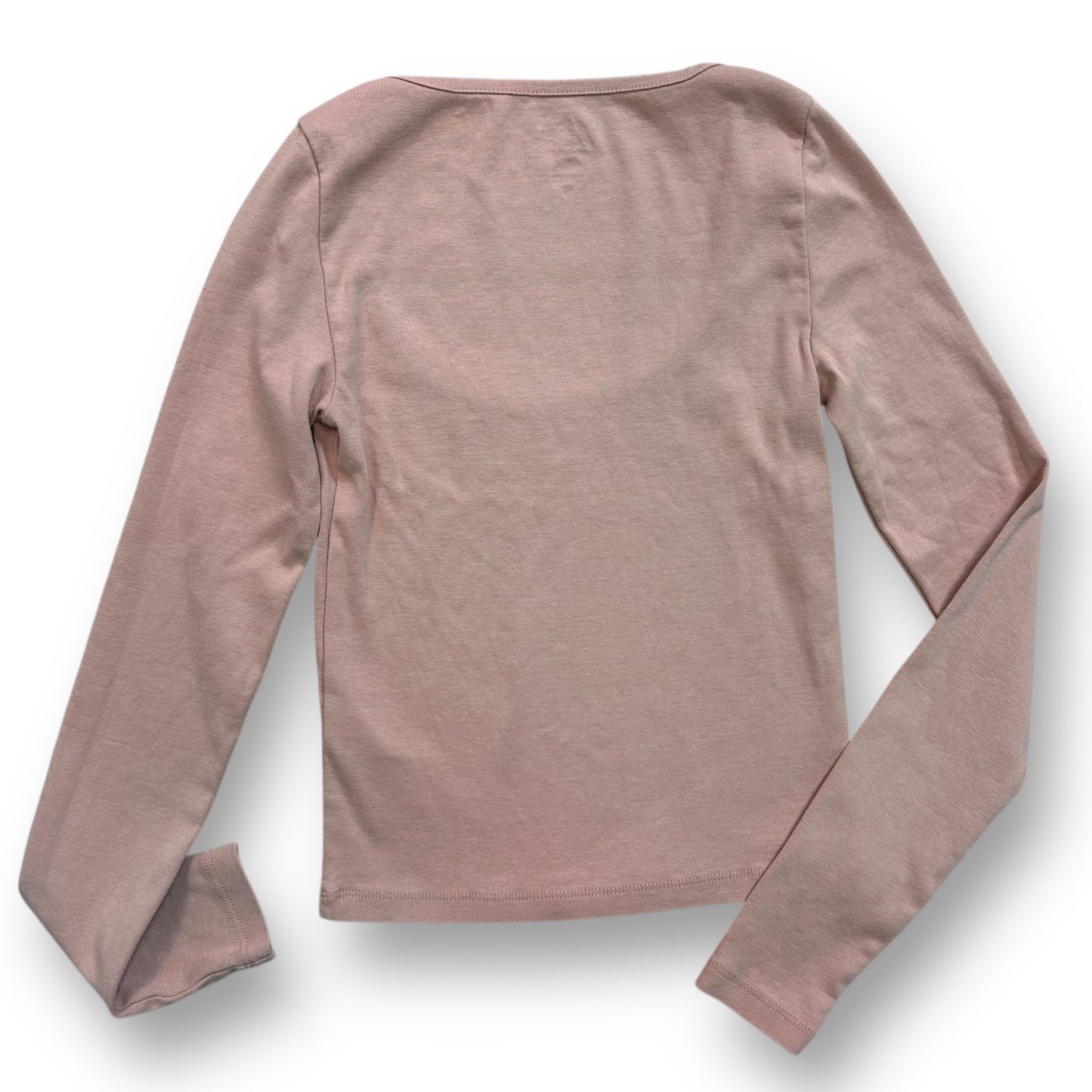 Women's J. Crew Long Sleeve Shirt Size XS Pink Perfect Fit Scoop Neck Cotton Top