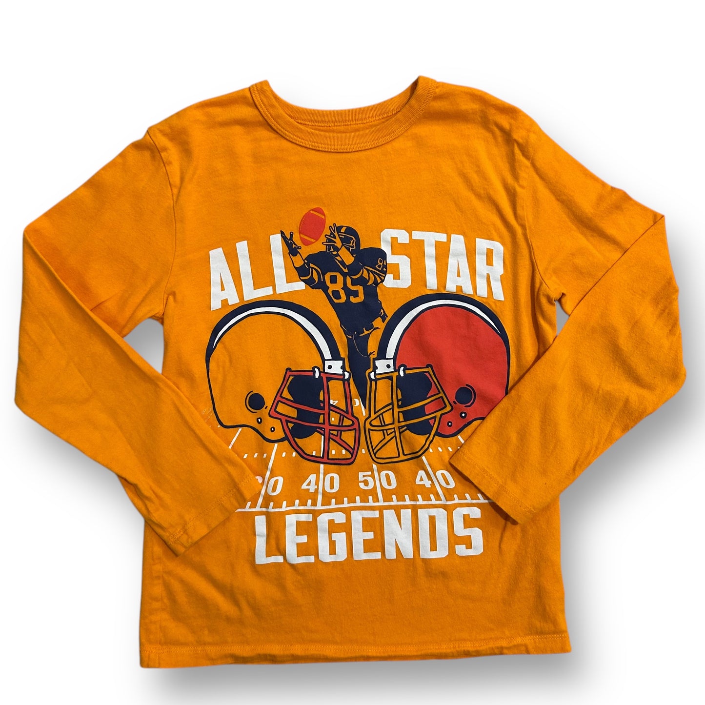 Children's Place Boys Size 7/8 Orange Long Sleeve Football Shirt