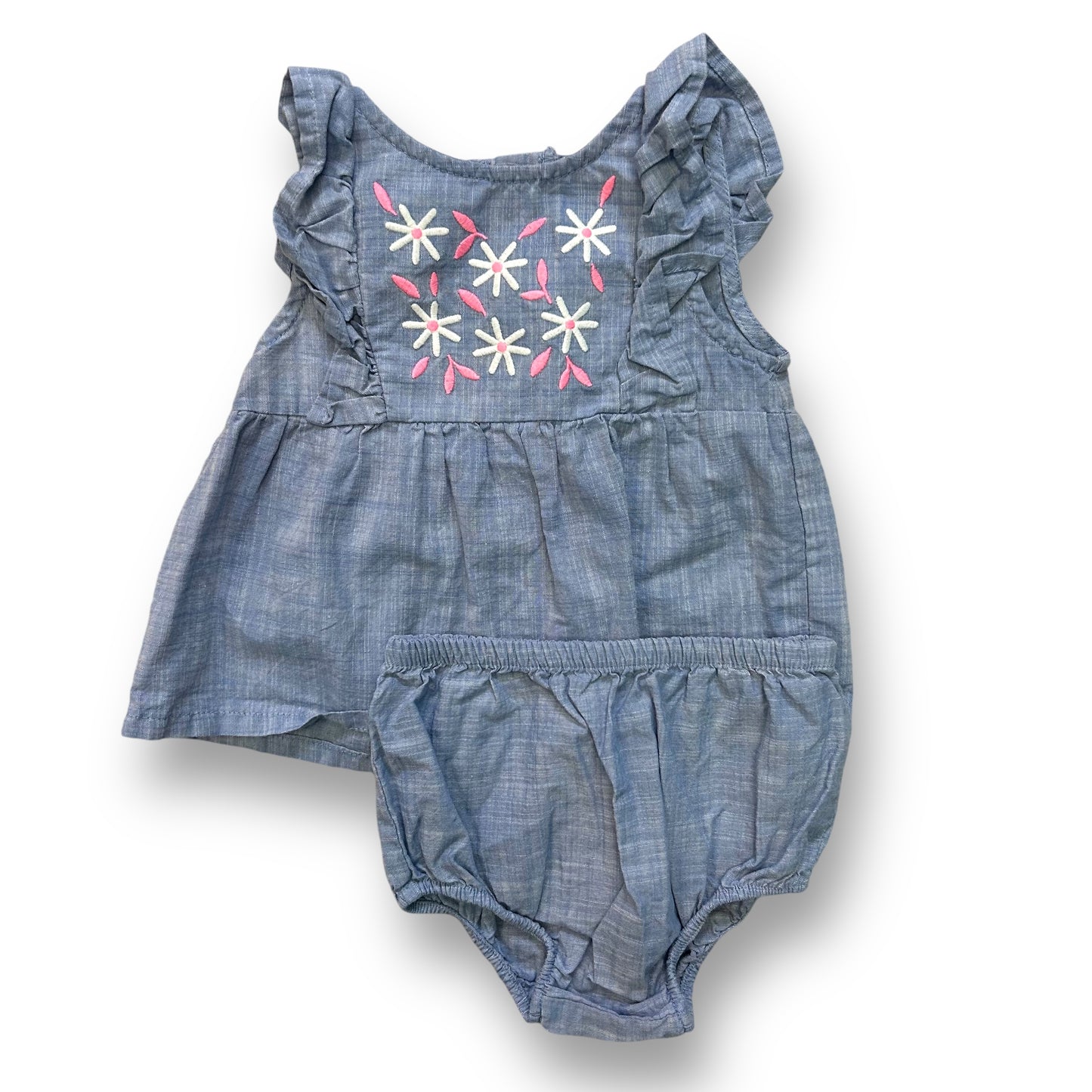 Cat & Jack Girls 12 Months Outfit Sleeveless Flutter Sleeve Top and Shorts Set