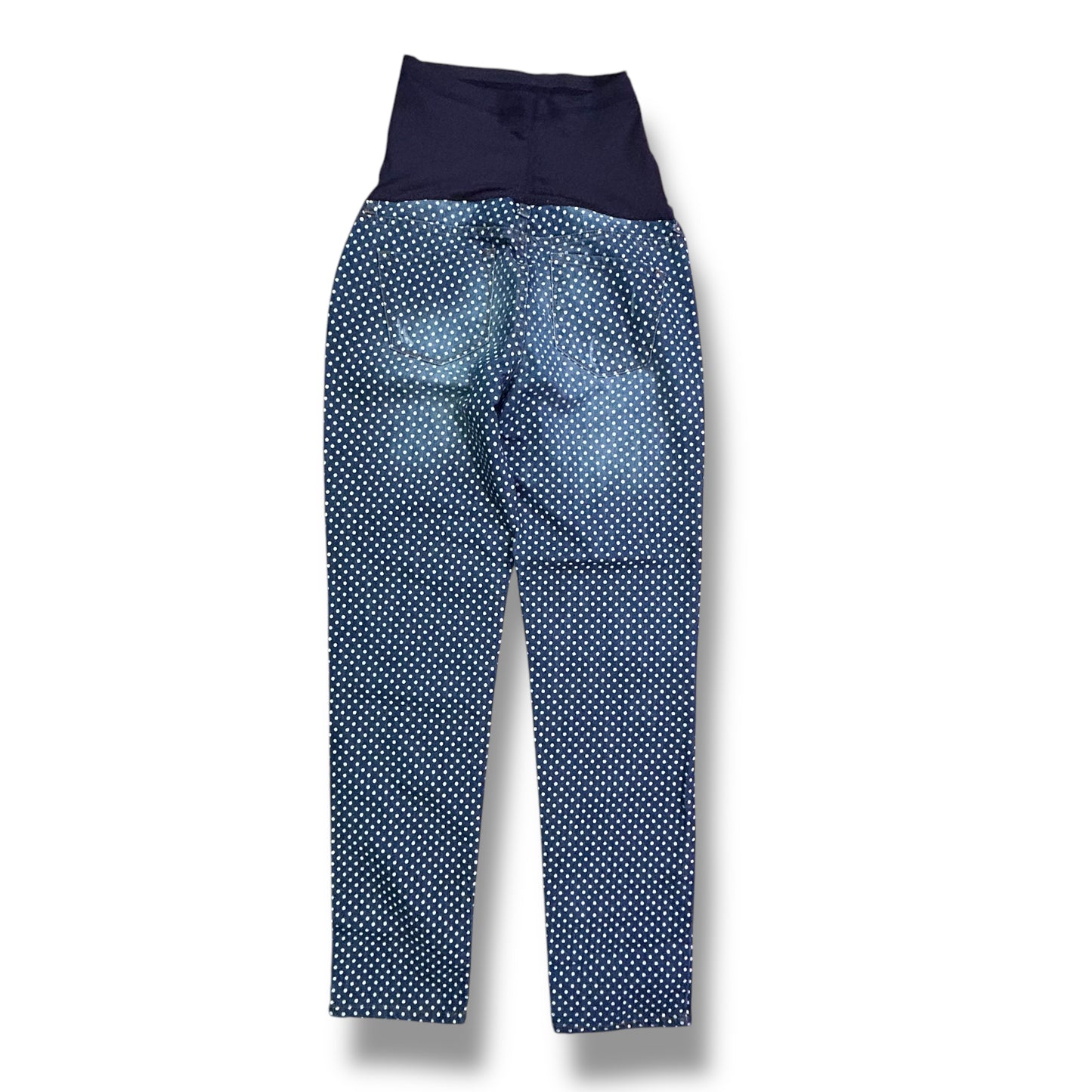 Pink Blush Size 9 Denim Polka Dot Full Panel Maternity Jeans