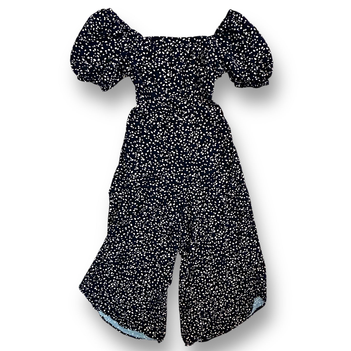 Girls Youth Size 12 Black Print Flowy One-Piece Miami Jumpsuit