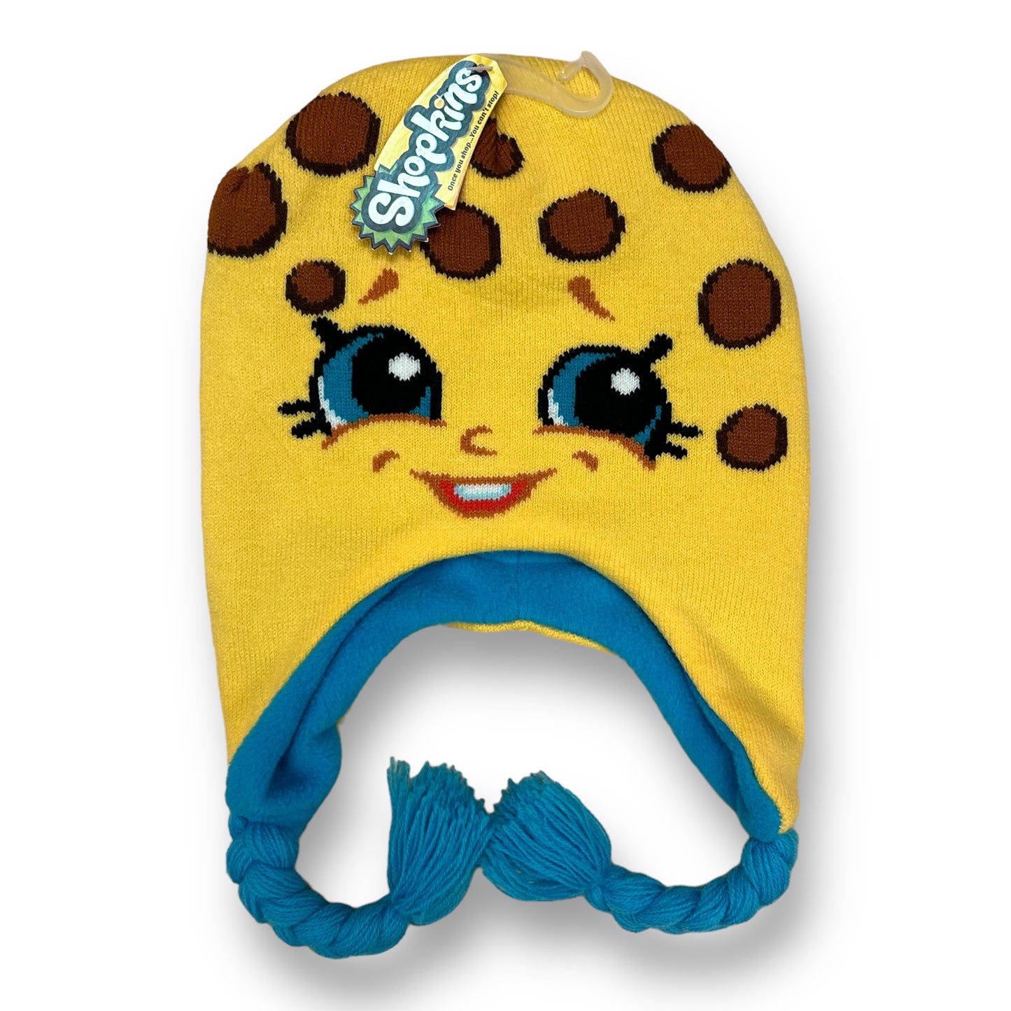 NEW! Girls Shopkins Beanie Size 2T-5T Yellow Kooky Cookie Knit Winter Hat